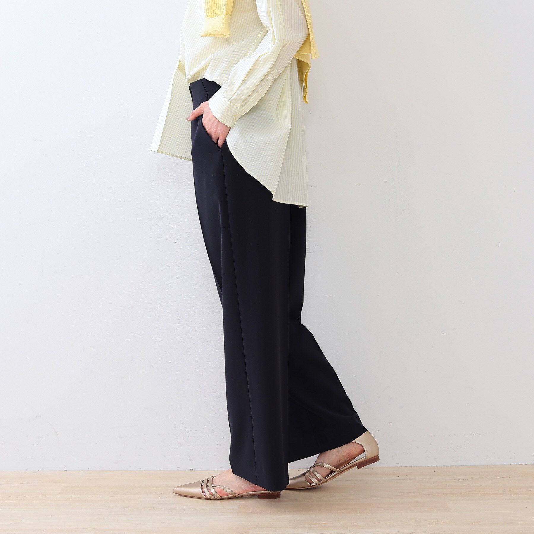 INDIVI「【復活！褒められパンツ】ストレッチ ワイドパンツ」|その他|