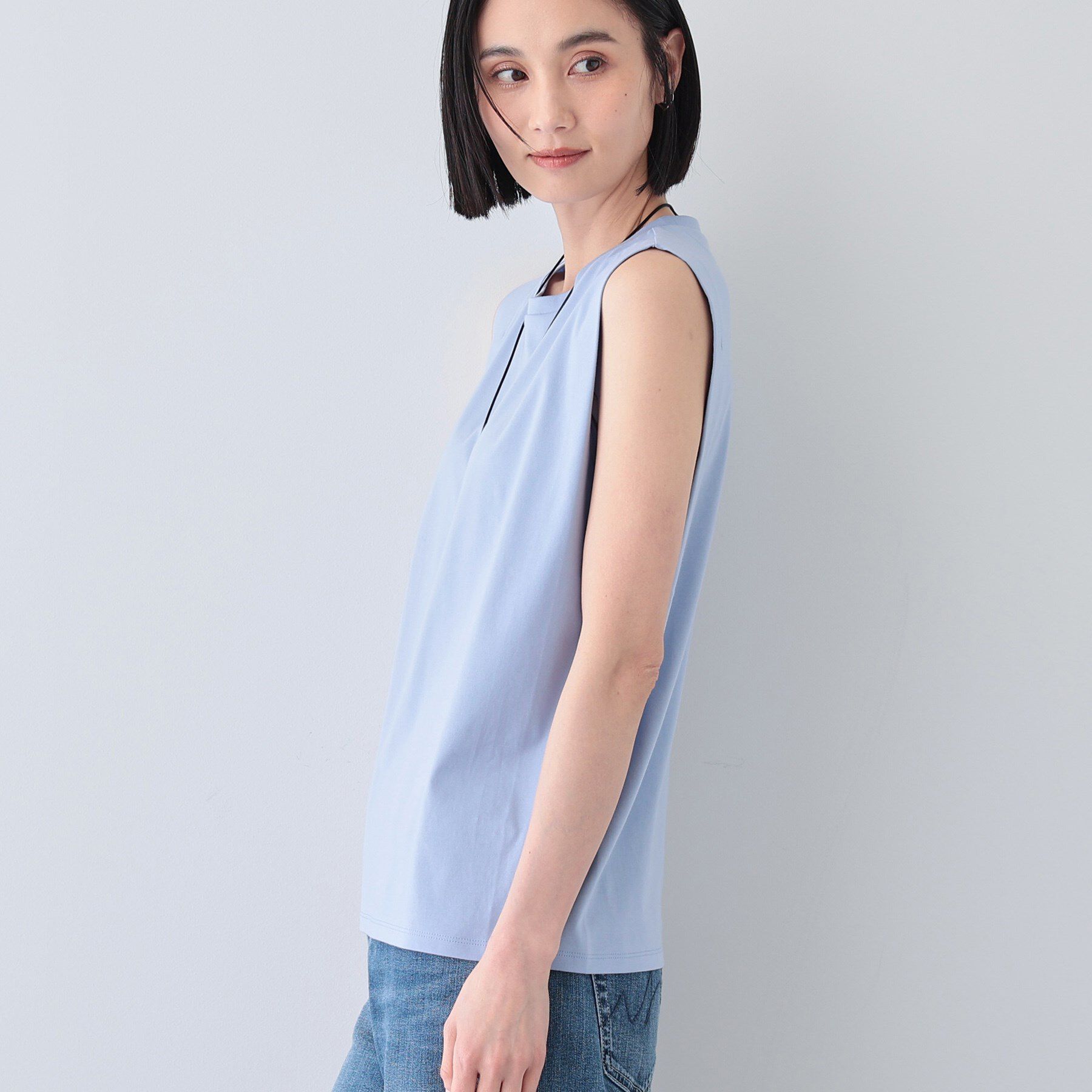 INDIVI「【洗える】きれいめノースリーブトップス」|Tシャツ・カットソー|