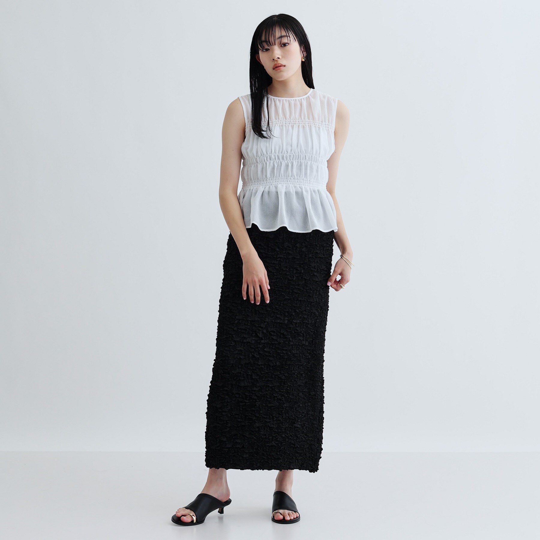 GALLEST「ワッシャーティアードブラウス」|シャツ・ブラウス|