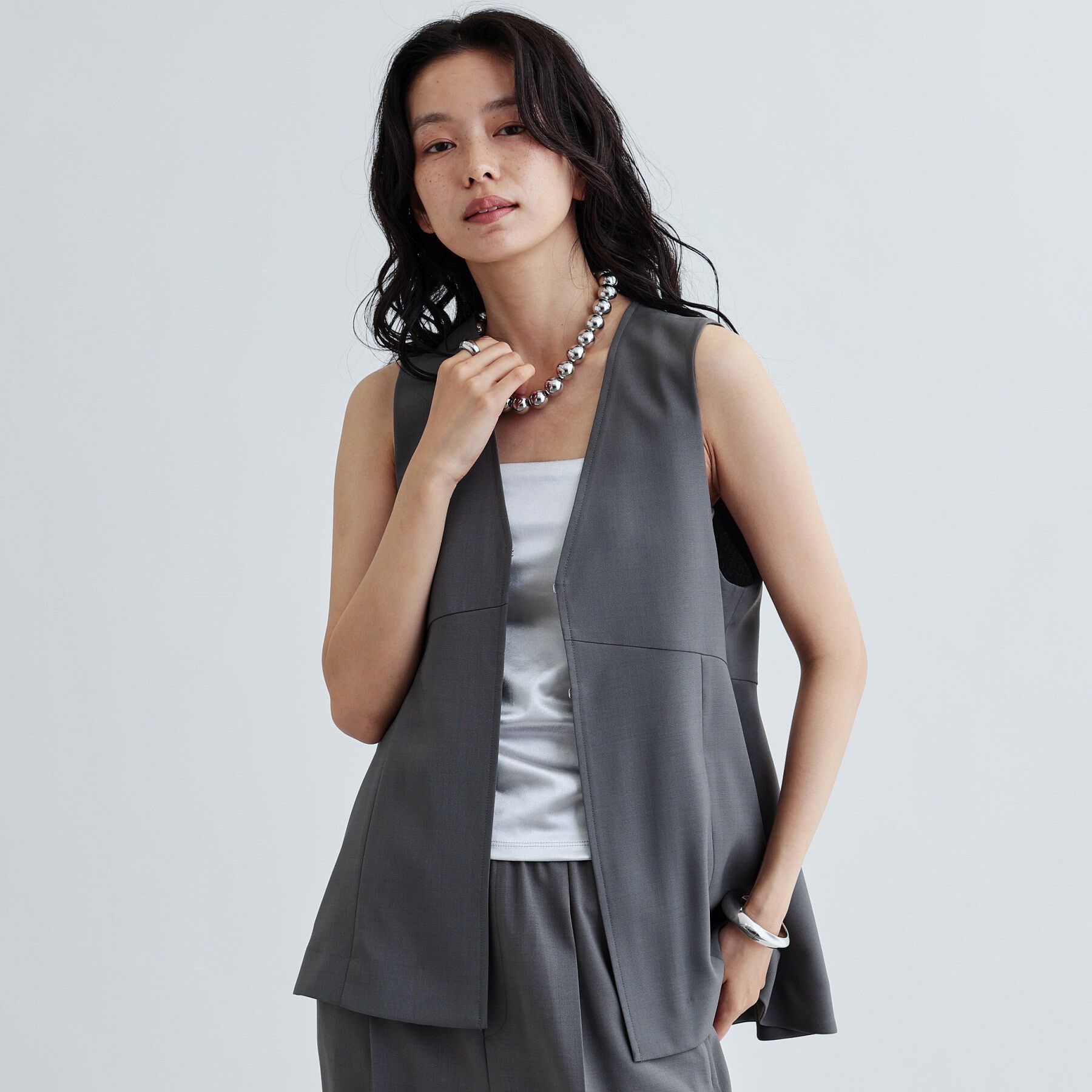 GALLEST「【セットアップ対応】イージーペプラムジレ」|ベスト・ジレ|