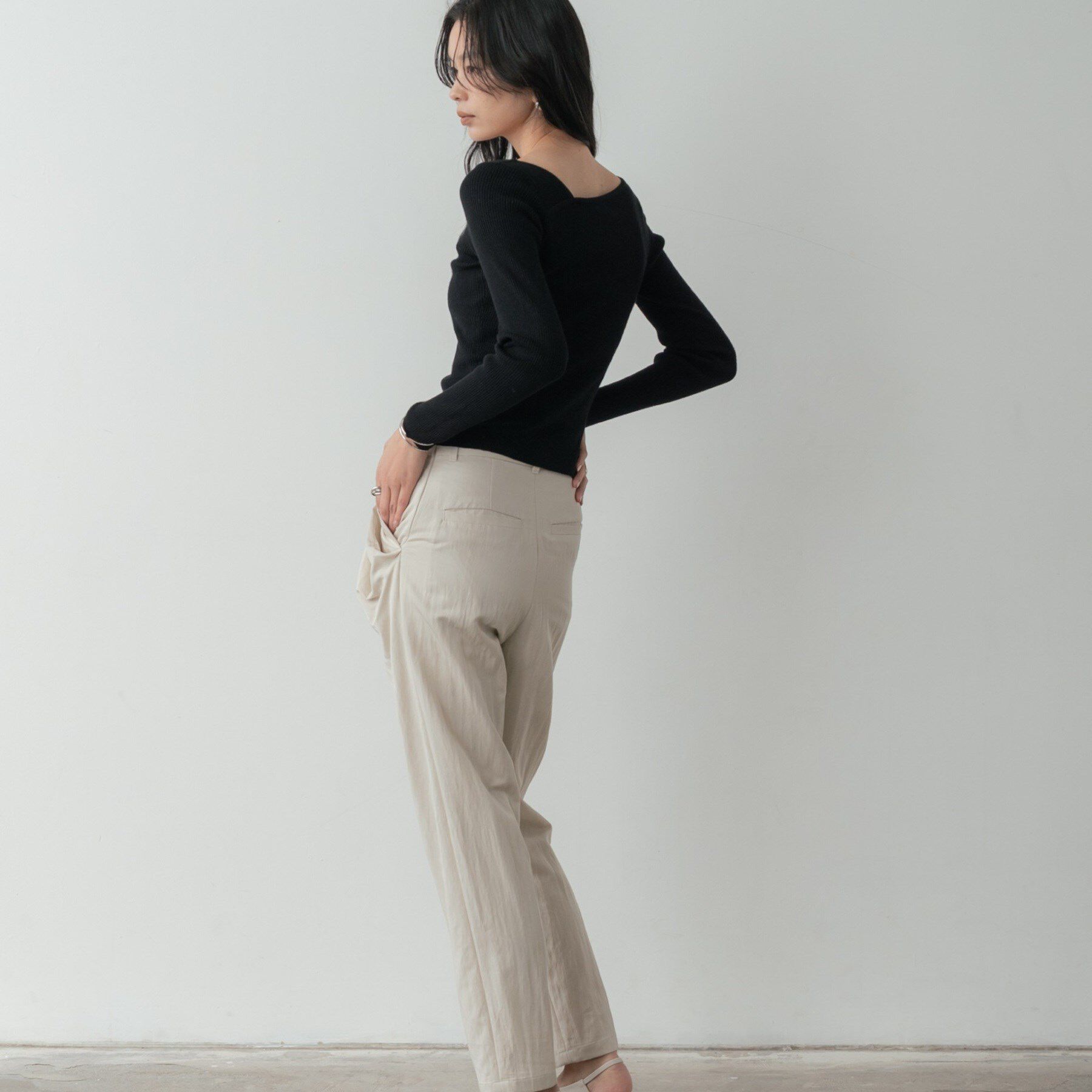 GALLEST「オフショルスリットリブニット」|ニット・セーター|