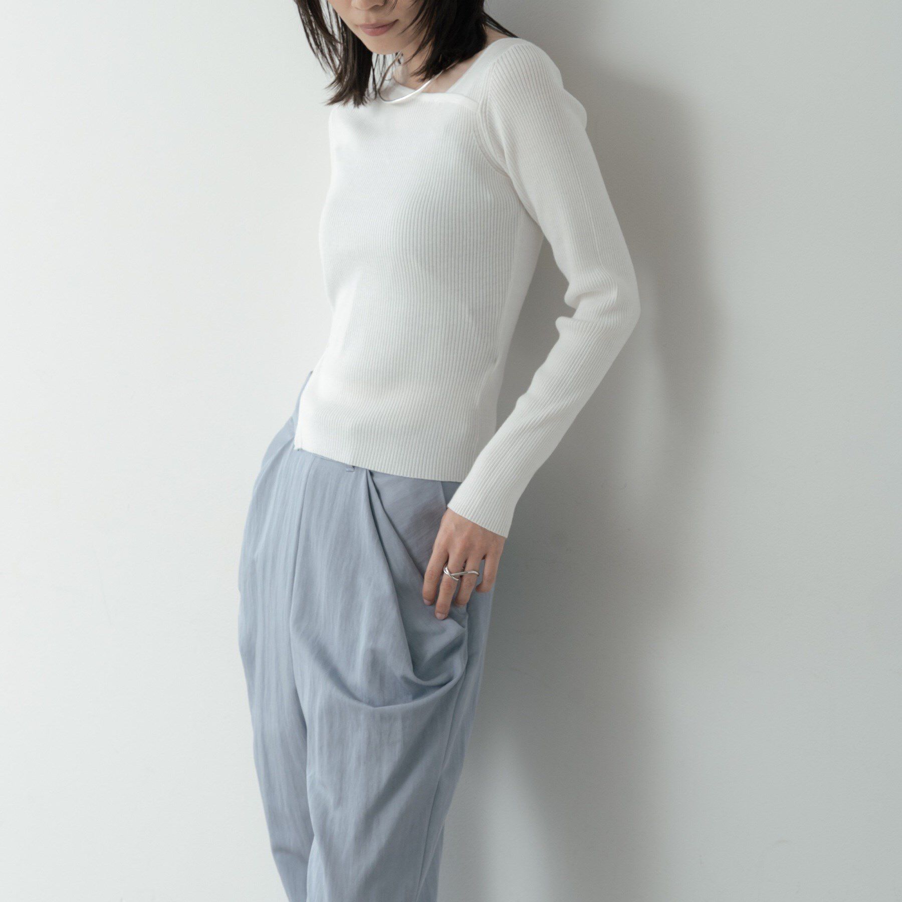 GALLEST「オフショルスリットリブニット」|ニット・セーター|