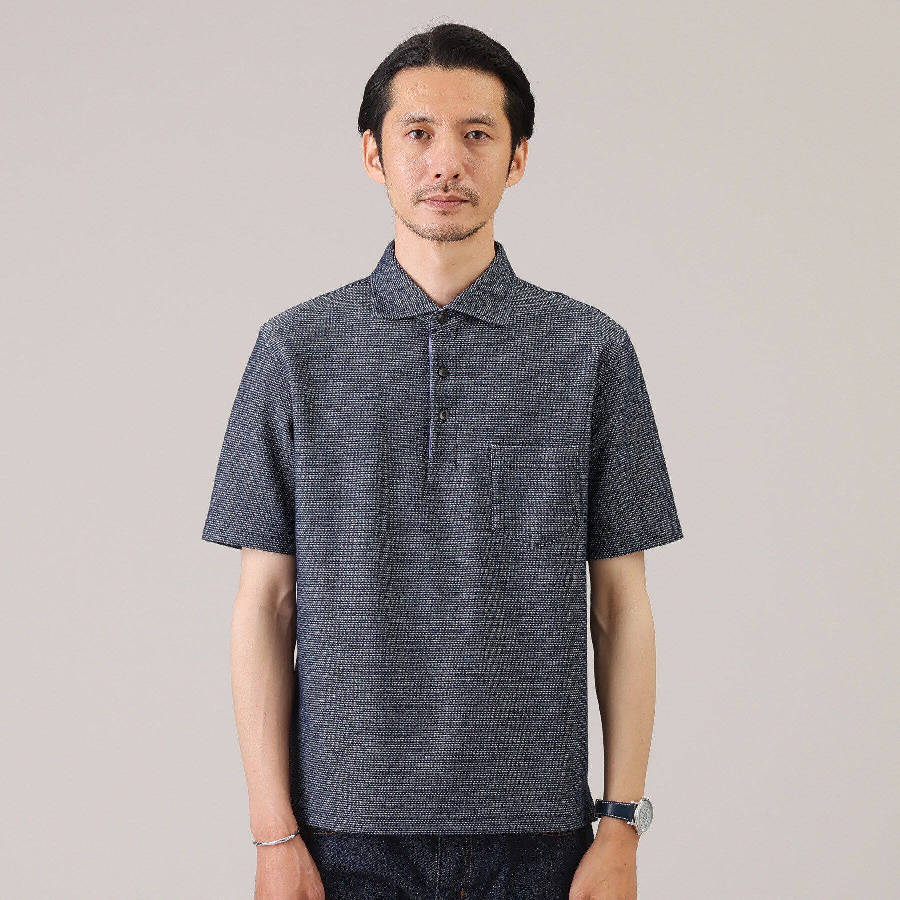 TAKEO KIKUCHI「【抗菌防臭／9色5サイズ展開】ハニカムメランジ ポロシャツ」|ポロシャツ|