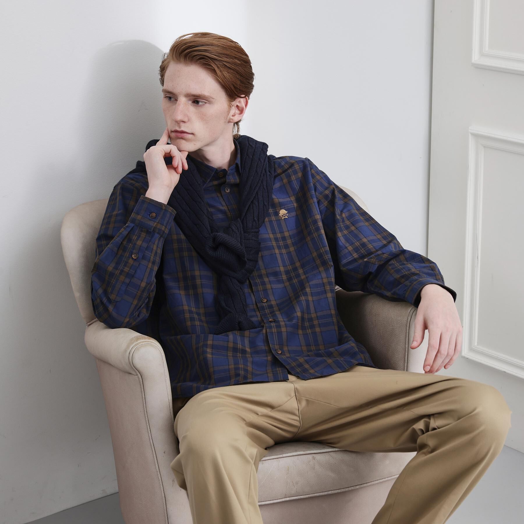 TAKEO KIKUCHI「【LIMITED】ダークチェック長袖シャツ」|シャツ・ブラウス|ブルー(293)