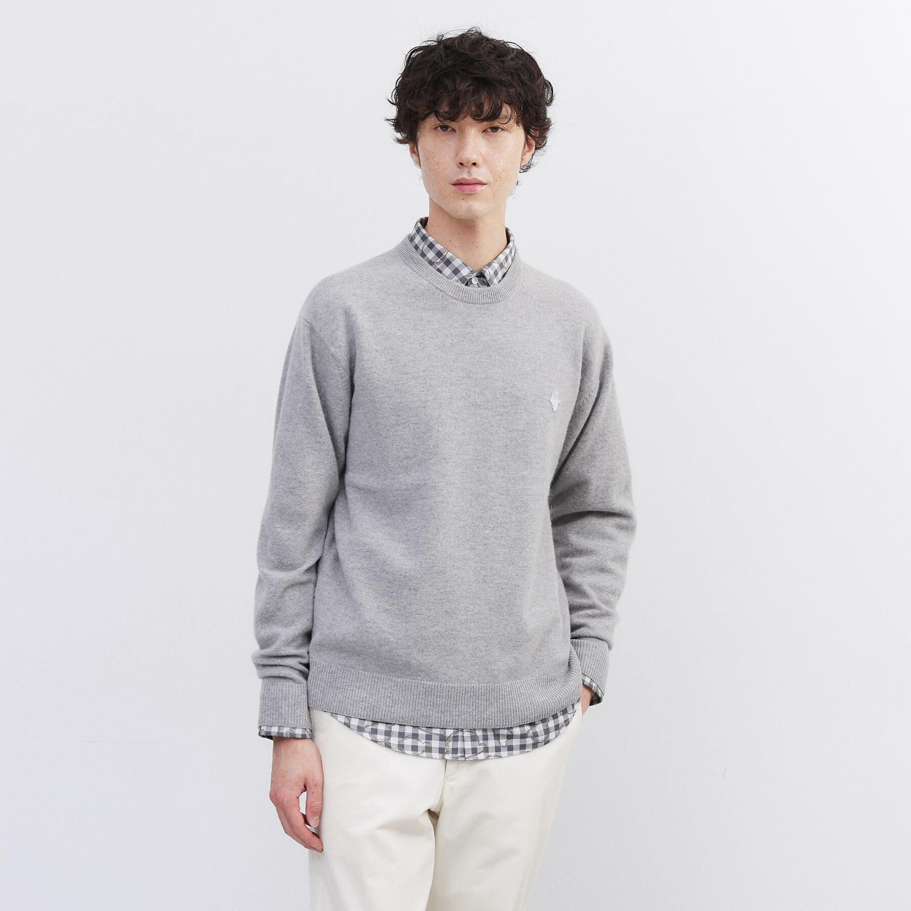TAKEO KIKUCHI「【Air Palette Knit】ワンポイント カラーニット プルオーバー」|ニット・セーター|