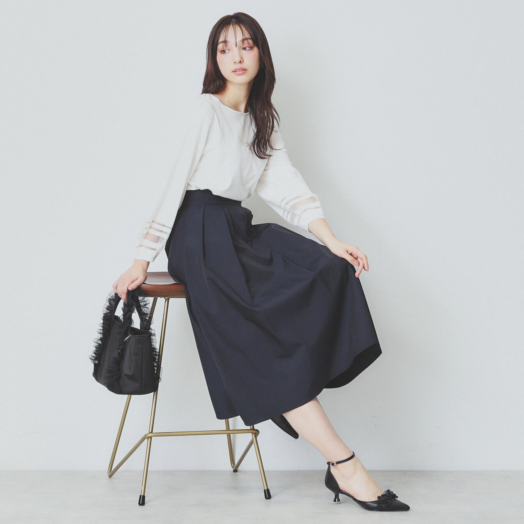 index「シアーラインパフスリーブニット【UV/洗濯機洗い可】」|ニット・セーター|