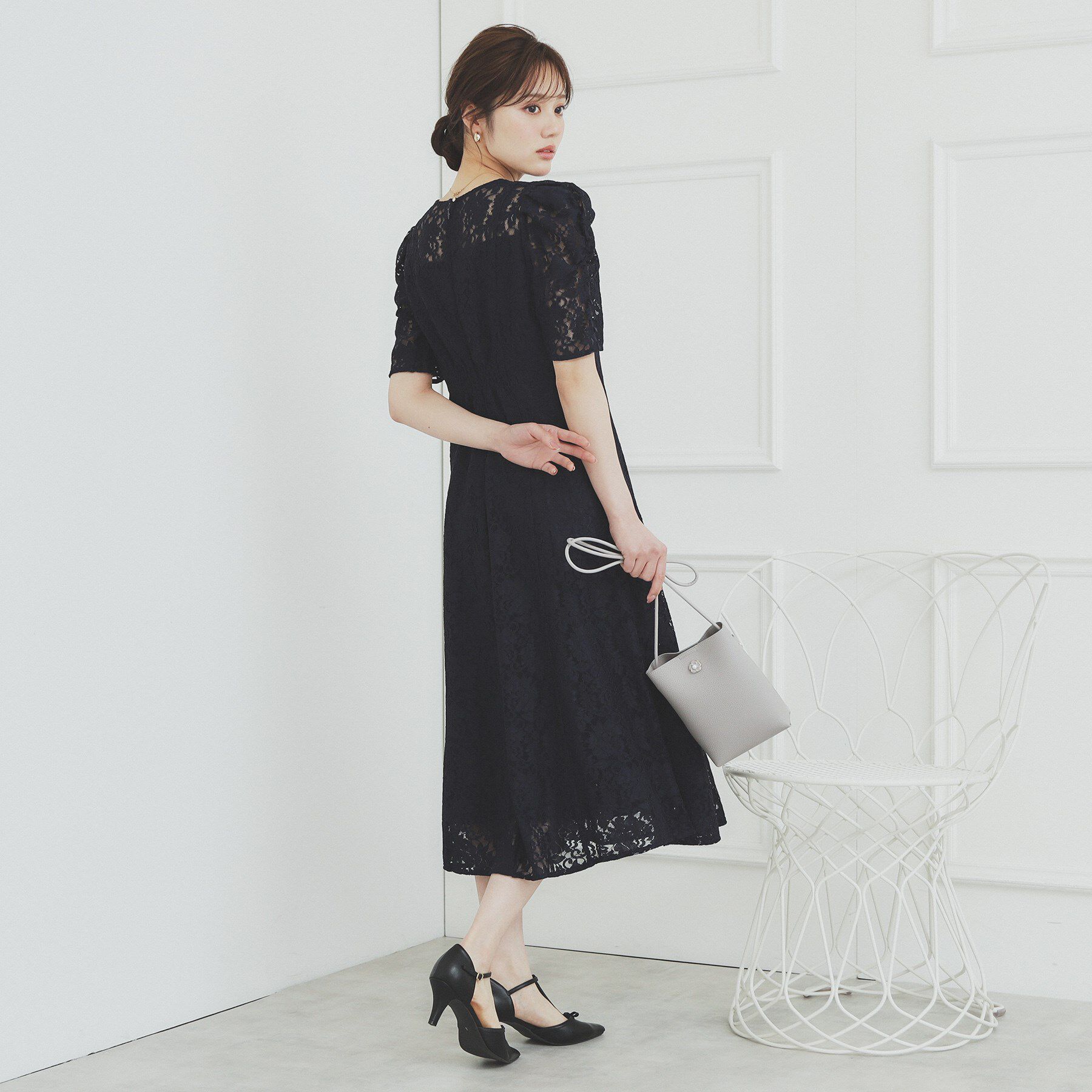 index「総レースギャザースリーブワンピース【洗濯機洗い可】」|ワンピース|