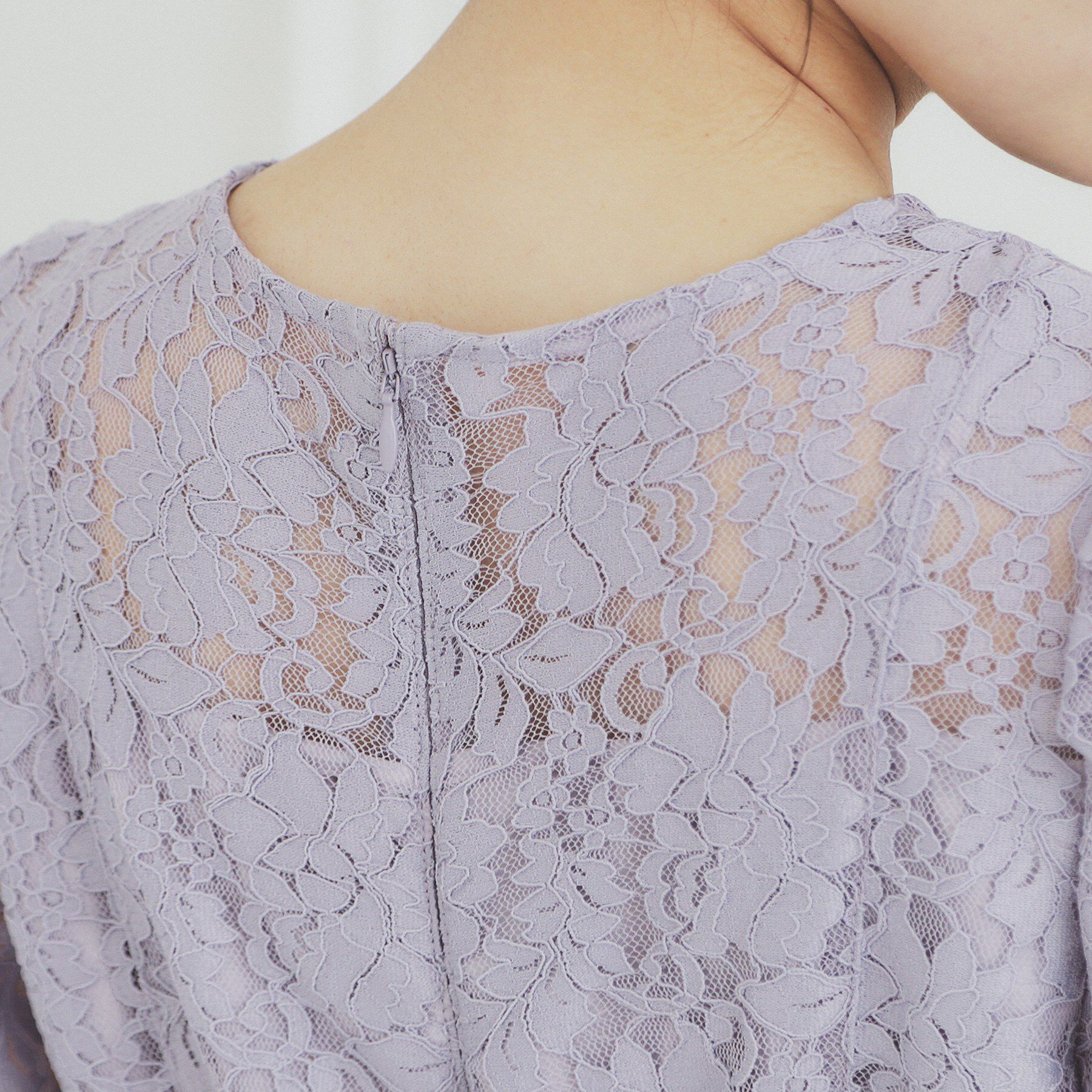 index「総レースギャザースリーブワンピース【洗濯機洗い可】」|ワンピース|