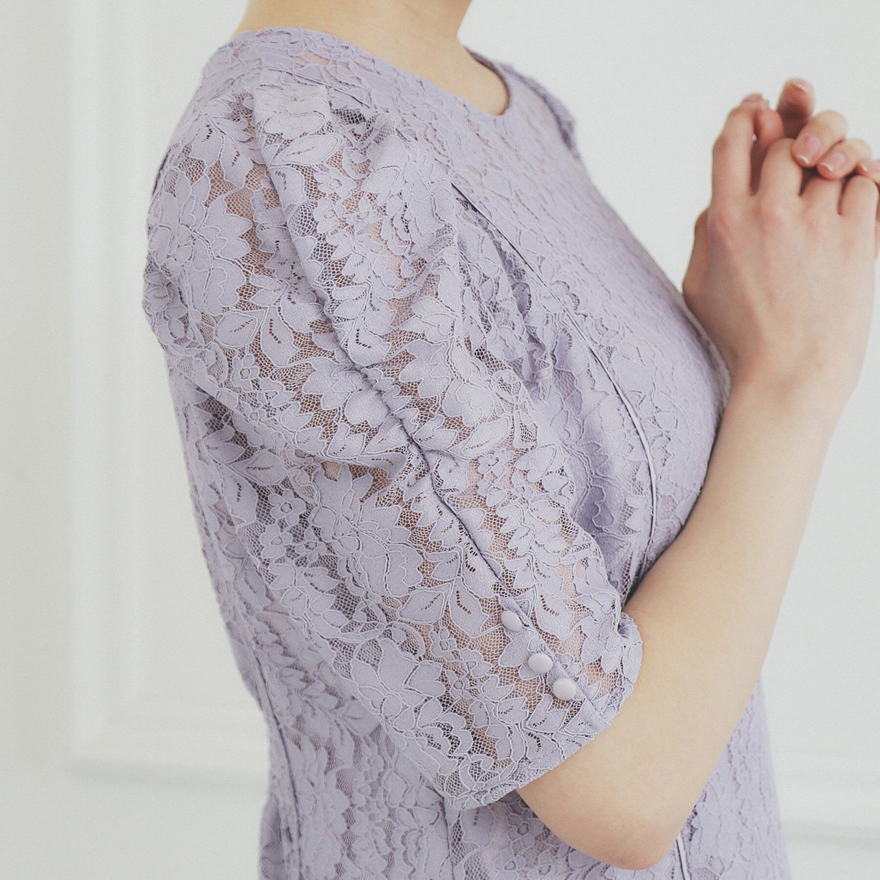 index「総レースギャザースリーブワンピース【洗濯機洗い可】」|ワンピース|