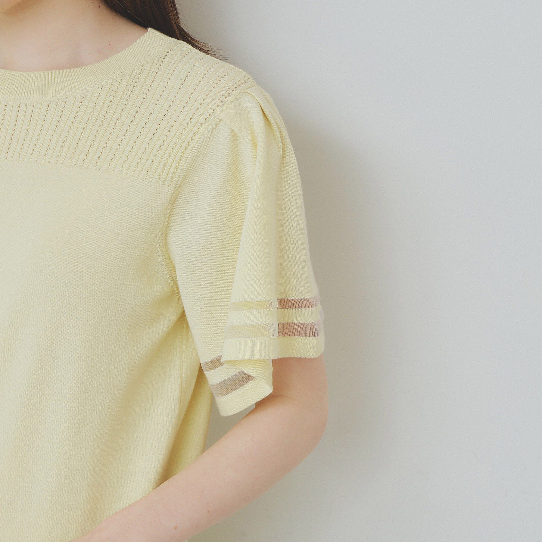 index「フレアスリーブニット/オーガニックコットン混【UV/洗濯機洗い可】」|ニット・セーター|