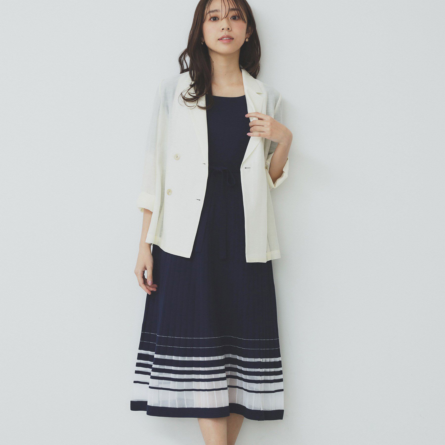 index「シアーラインニットワンピース【UV/洗濯機洗い可】」|ワンピース|