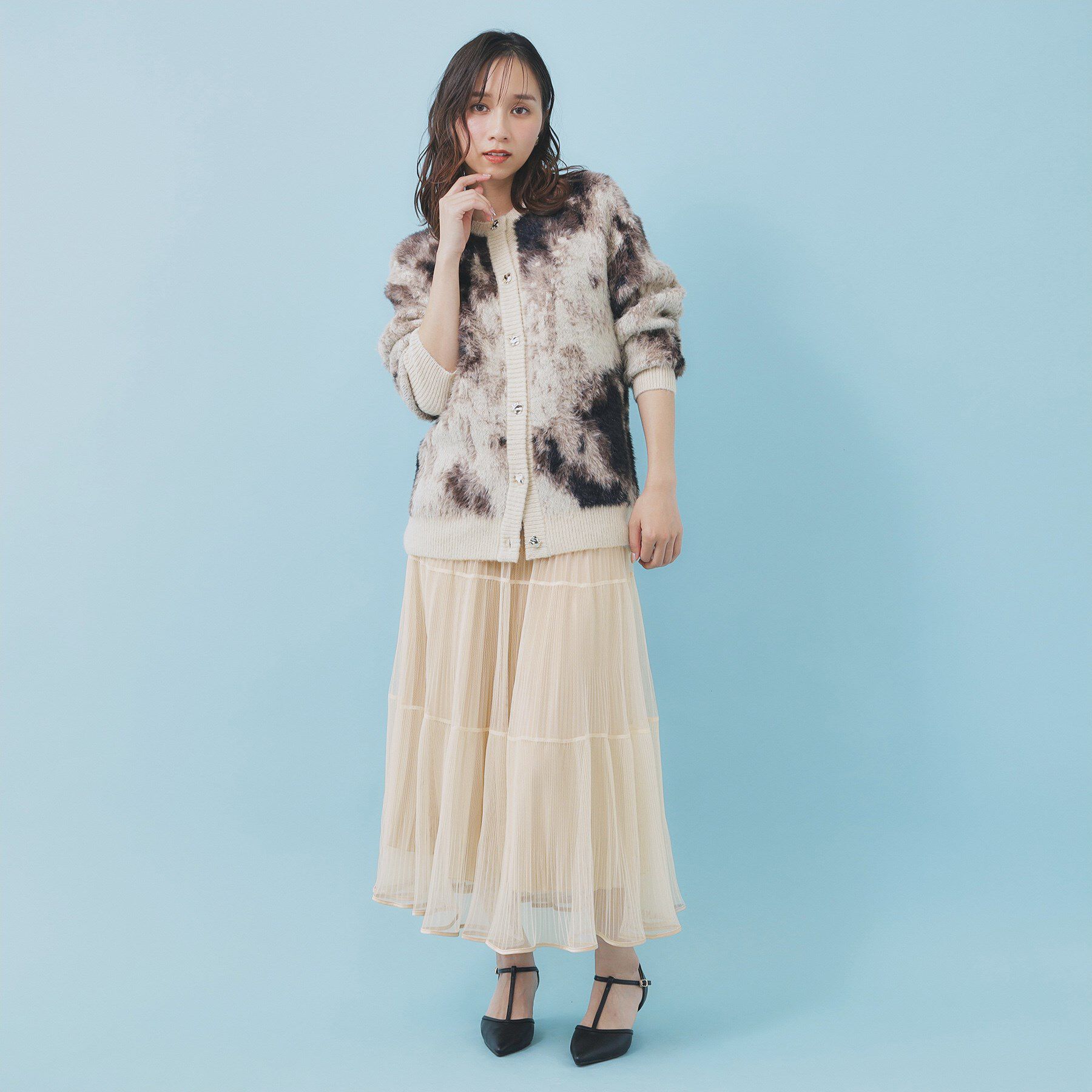 index「リバーシブルチュールティアードフレアスカート【洗濯機OK】」|スカート|