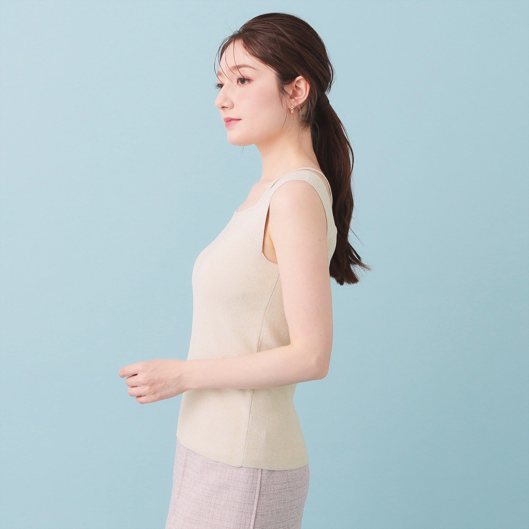 index「2Wayスクエアネックニットタンク【洗濯機OK／坑ピル】」|キャミソール|