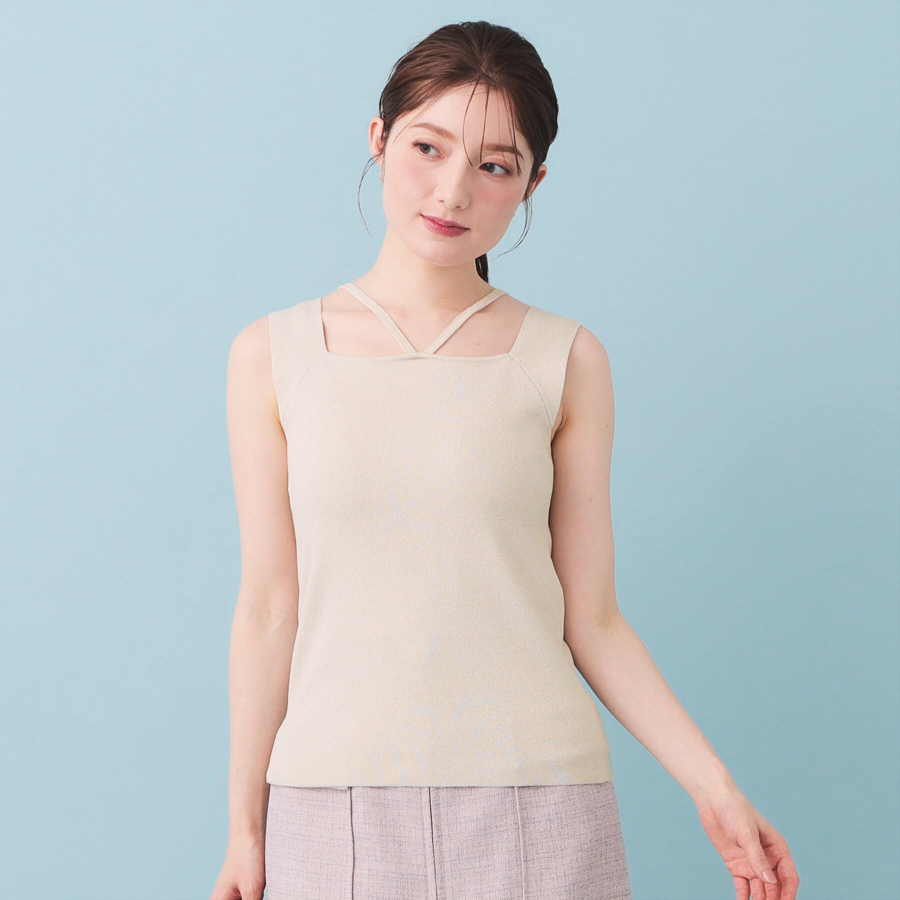 index「2Wayスクエアネックニットタンク【洗濯機OK／坑ピル】」|キャミソール|