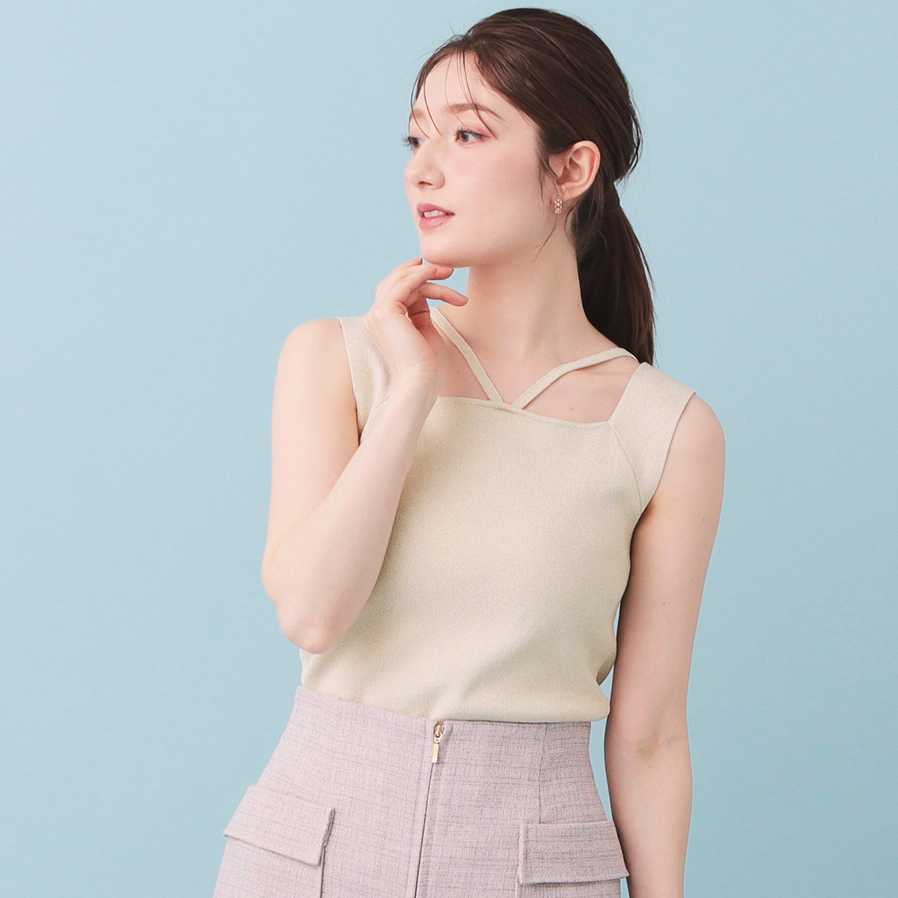 index「2Wayスクエアネックニットタンク【洗濯機OK／坑ピル】」|キャミソール|