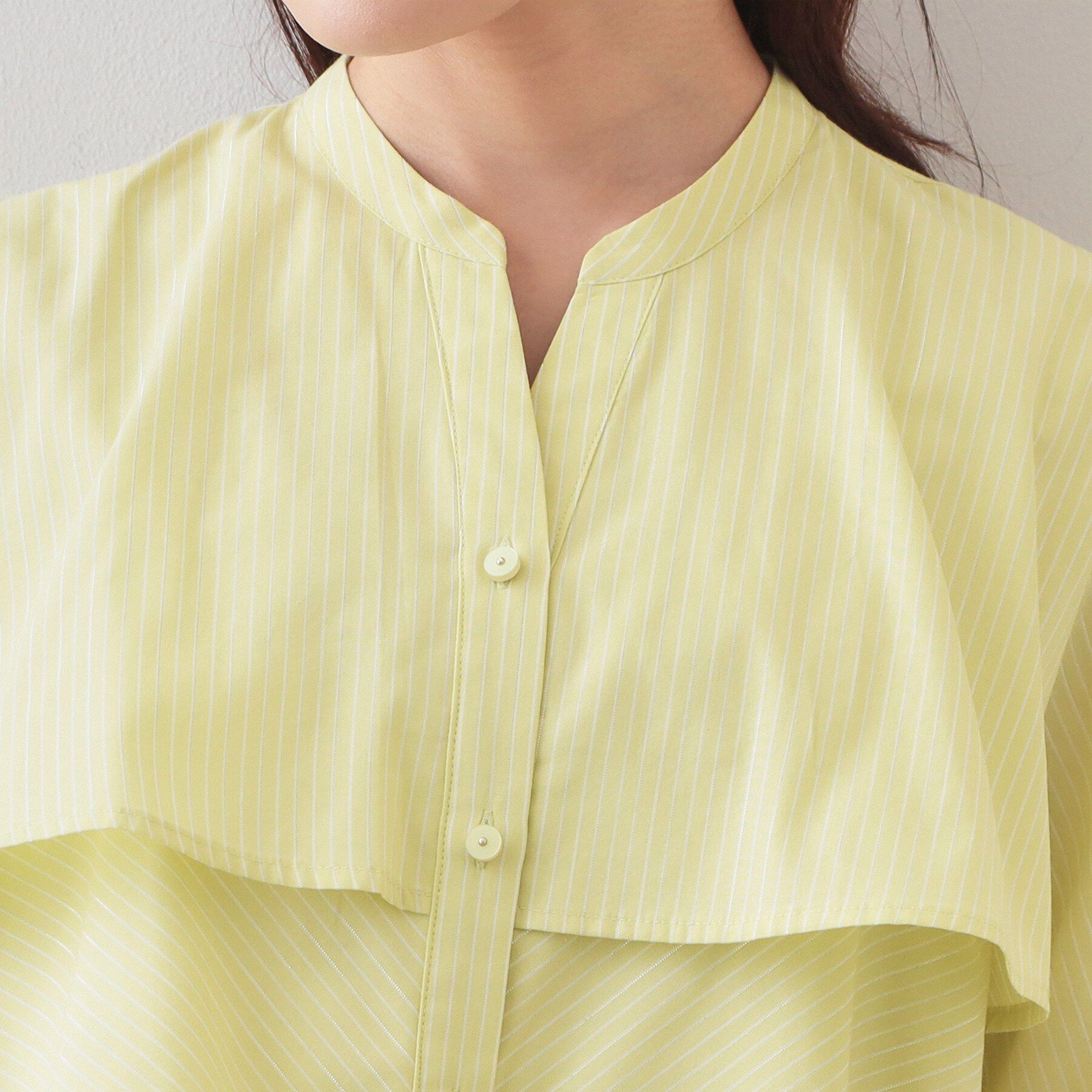 index「フリルキーネックシャツ【洗濯機OK・イージーアイロン・防シワ】」|シャツ・ブラウス|