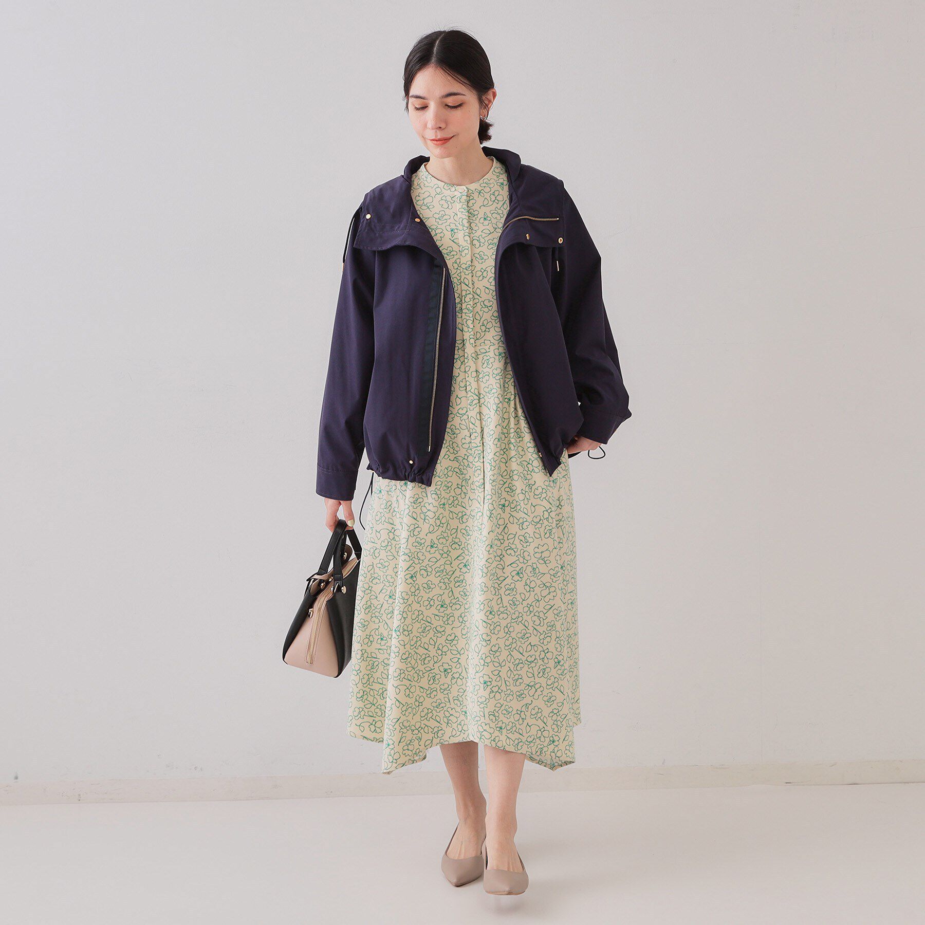 OPAQUE.CLIP「フラワープリントワンピース【洗濯機洗い可】」|ワンピース|