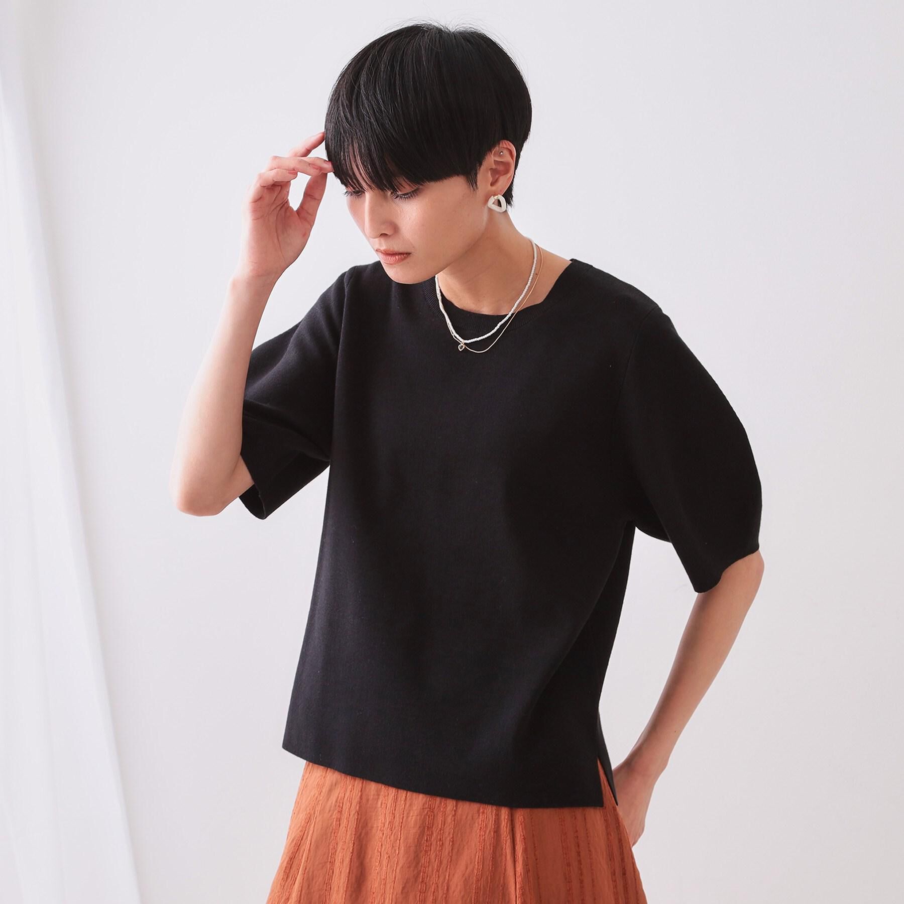 OPAQUE.CLIP「カーブスリーブニット【UV/洗濯機洗い可】」|ニット・セーター|