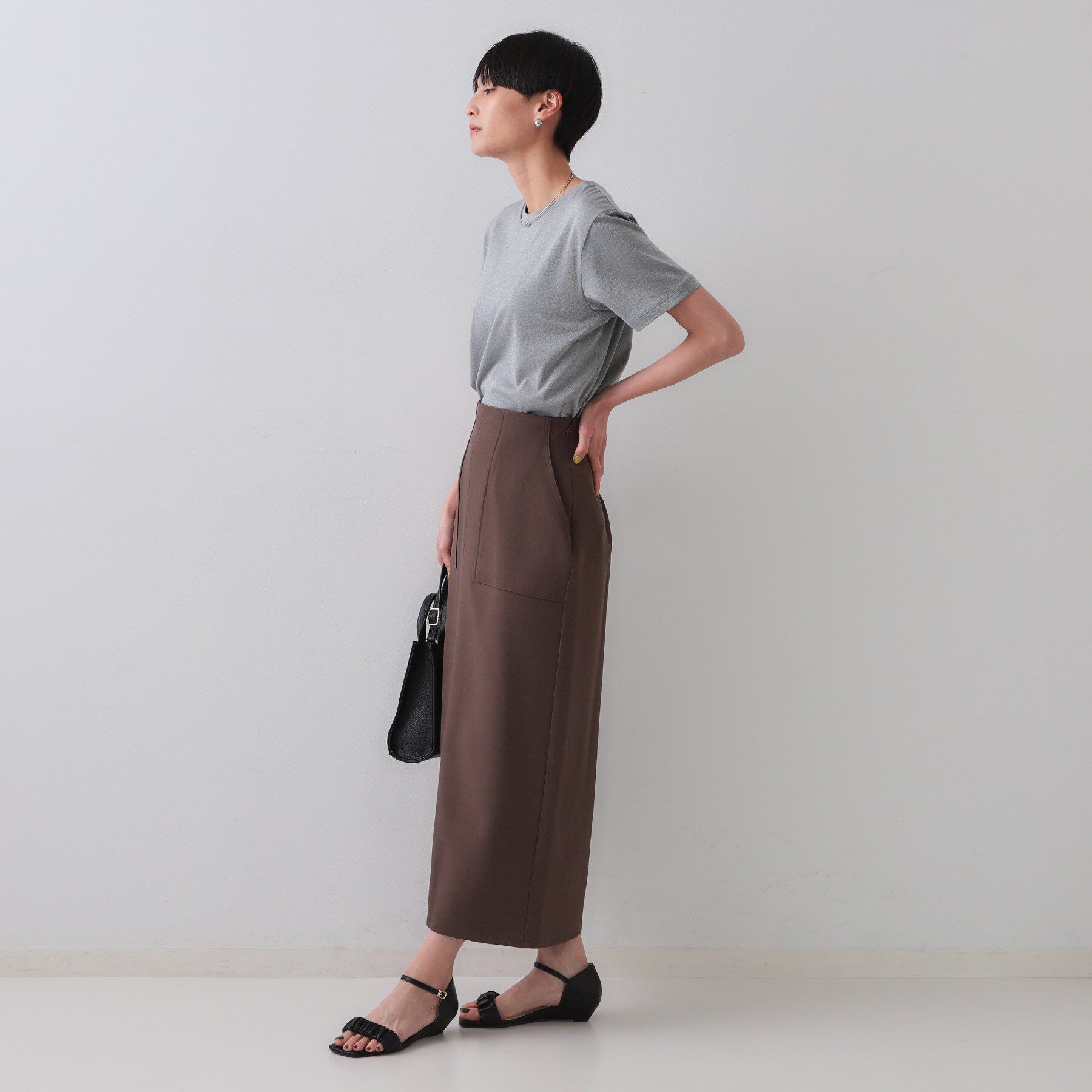 OPAQUE.CLIP「ラメベーシックTシャツ【洗濯機洗い可】」|Tシャツ・カットソー|