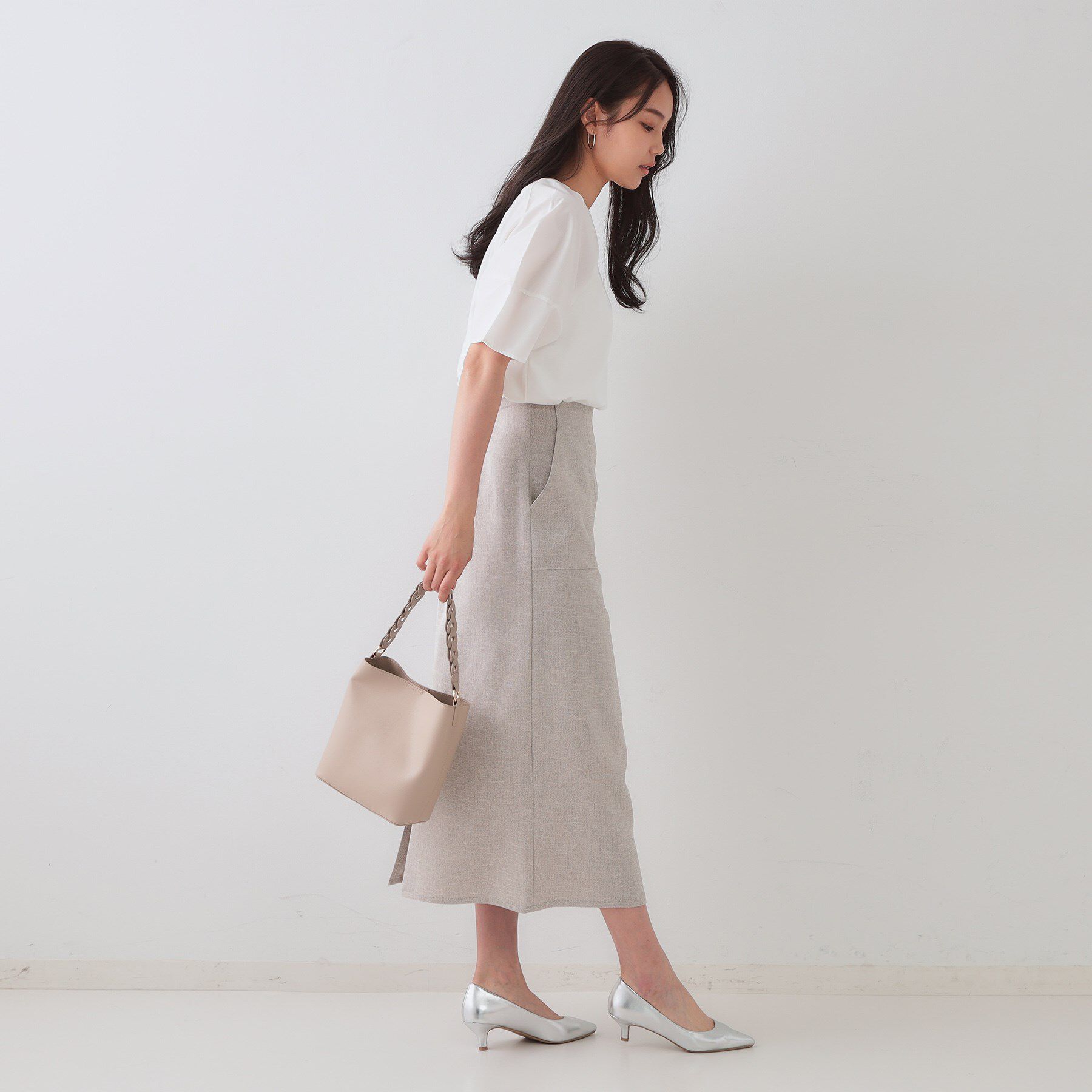 OPAQUE.CLIP「《S-LLサイズ》ランタンスリーブトップス【UV/接触冷感/洗濯機洗い可】」|Tシャツ・カットソー|