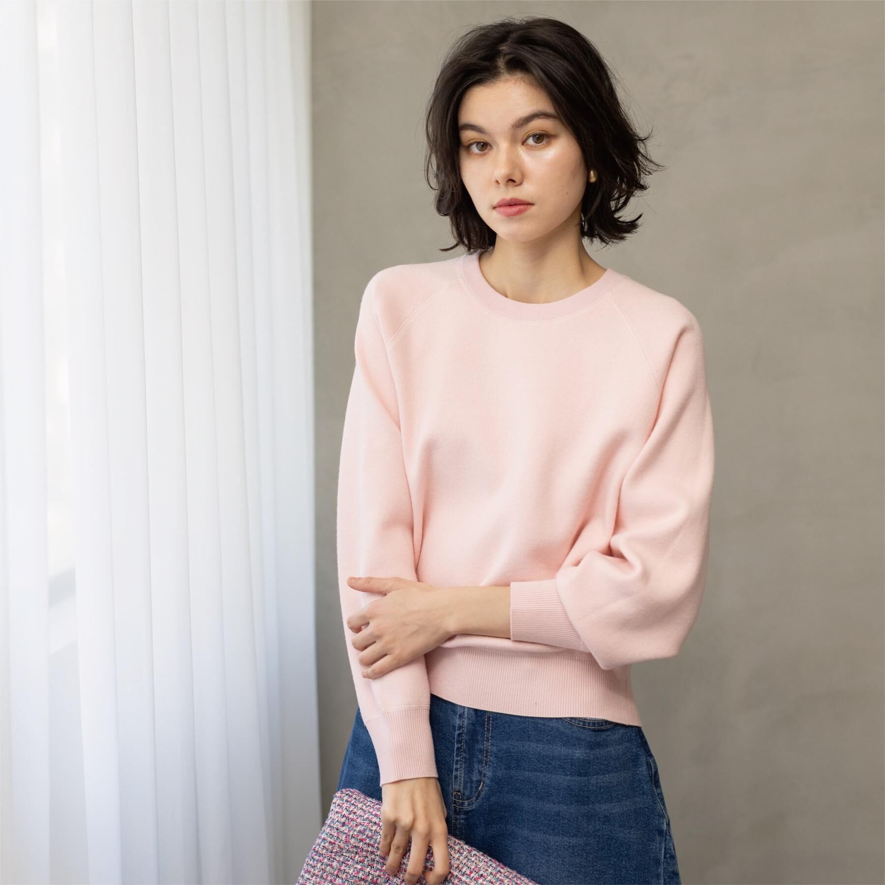 OPAQUE.CLIP「スウェットライクニット【洗濯機OK】」|ニット・セーター|