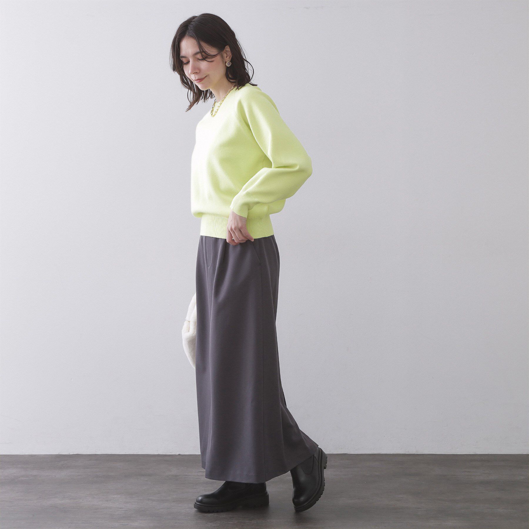 OPAQUE.CLIP「スウェットライクニット【洗濯機OK】」|ニット・セーター|