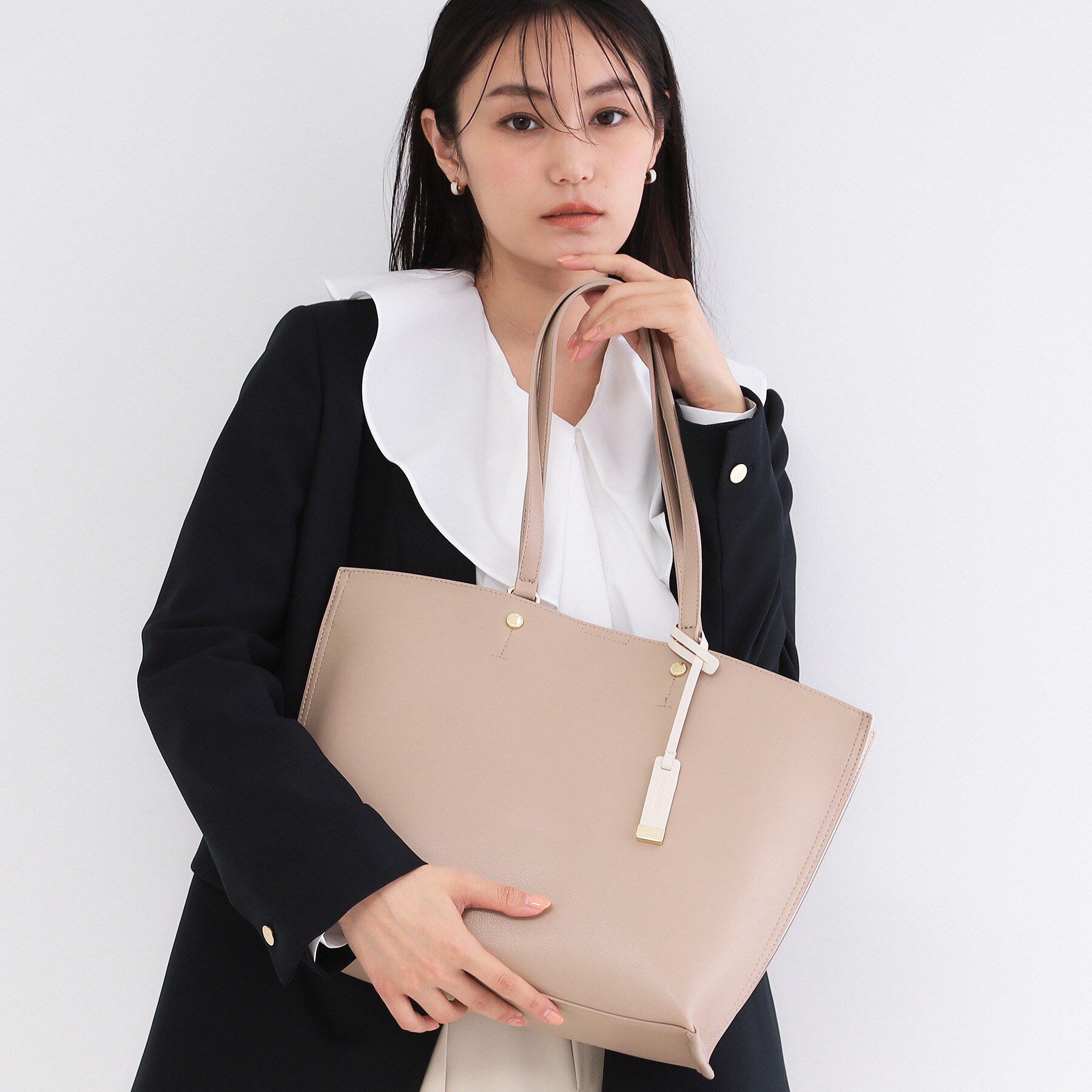 OPAQUE.CLIP「【A4サイズ対応】名品バイカラーA4トート」|トートバッグ|ベージュ(552)