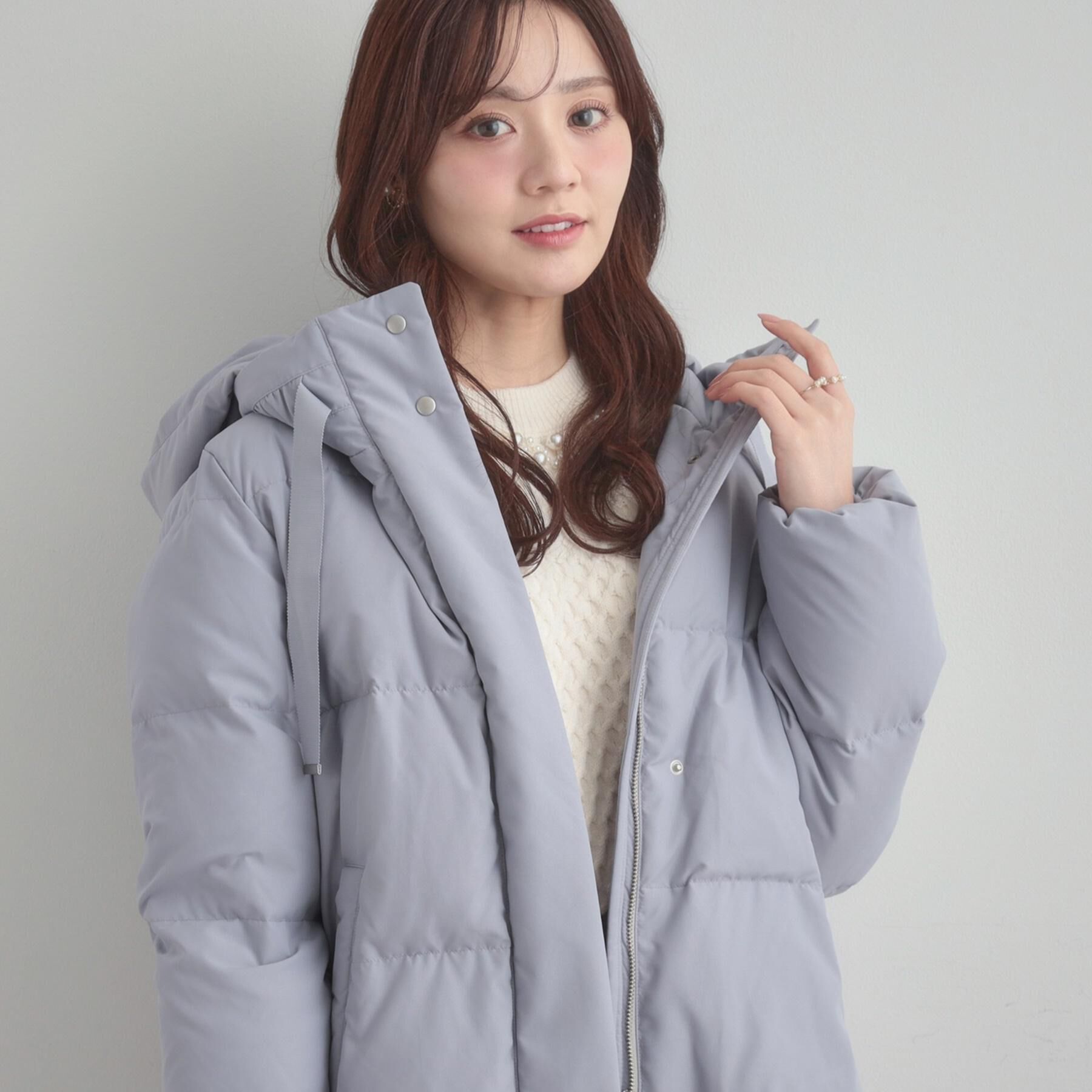 Couture broach「【冬の名品・撥水】愛されダウン」|ダウン|サックスブルー(09