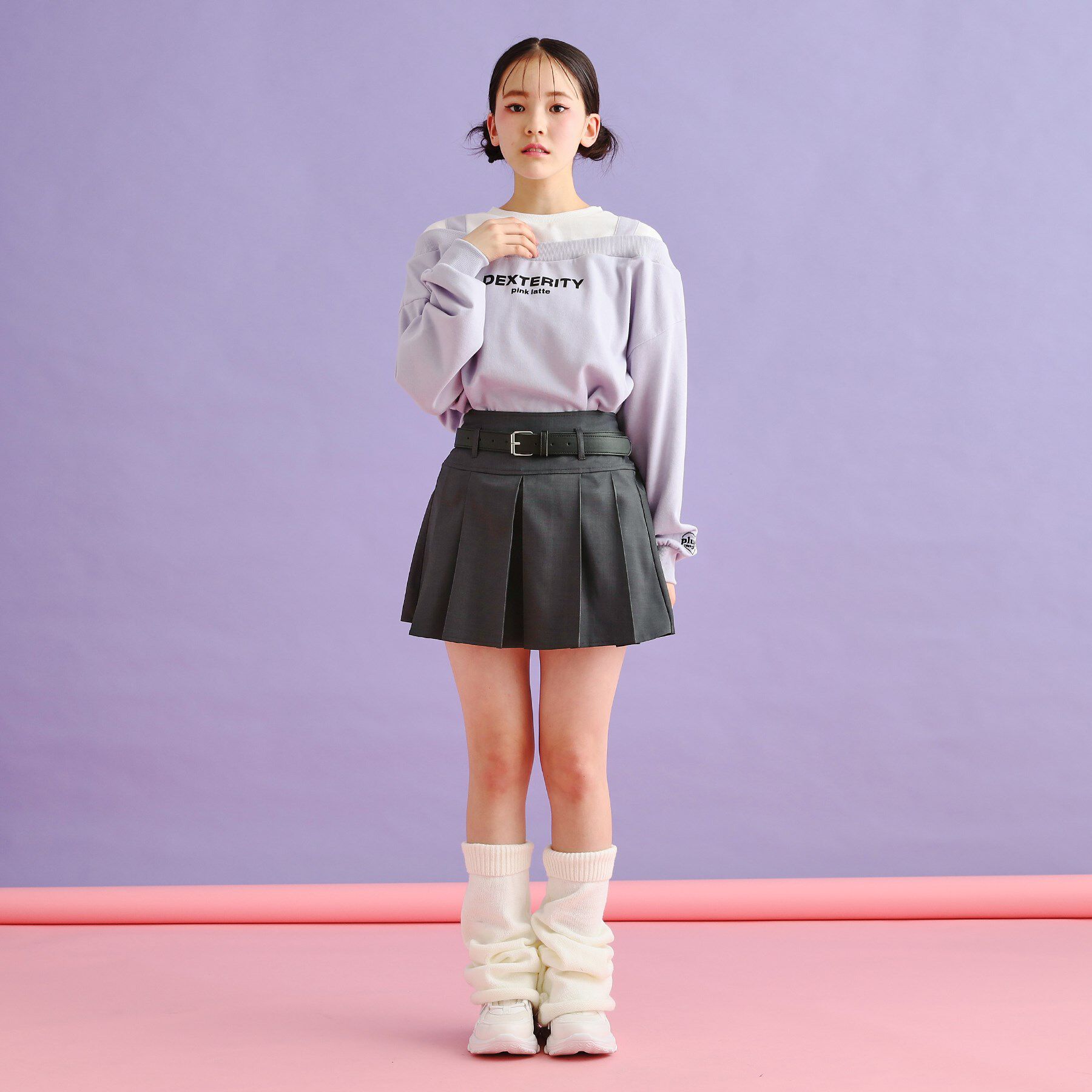 PINK-latte「◆ベルト付きプリーツスカート」|スカート|