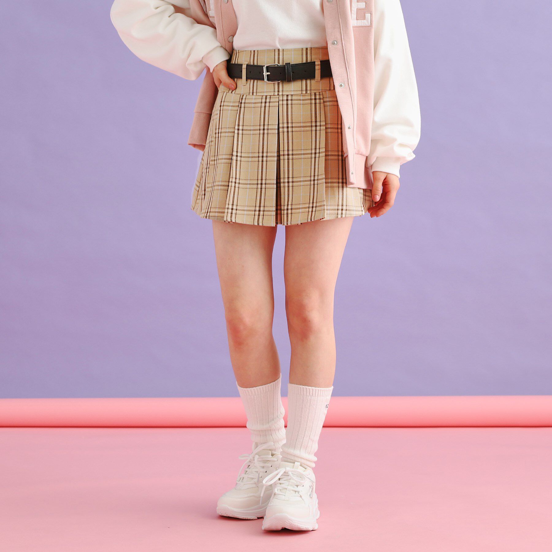PINK-latte「◆ベルト付きプリーツスカート」|スカート|