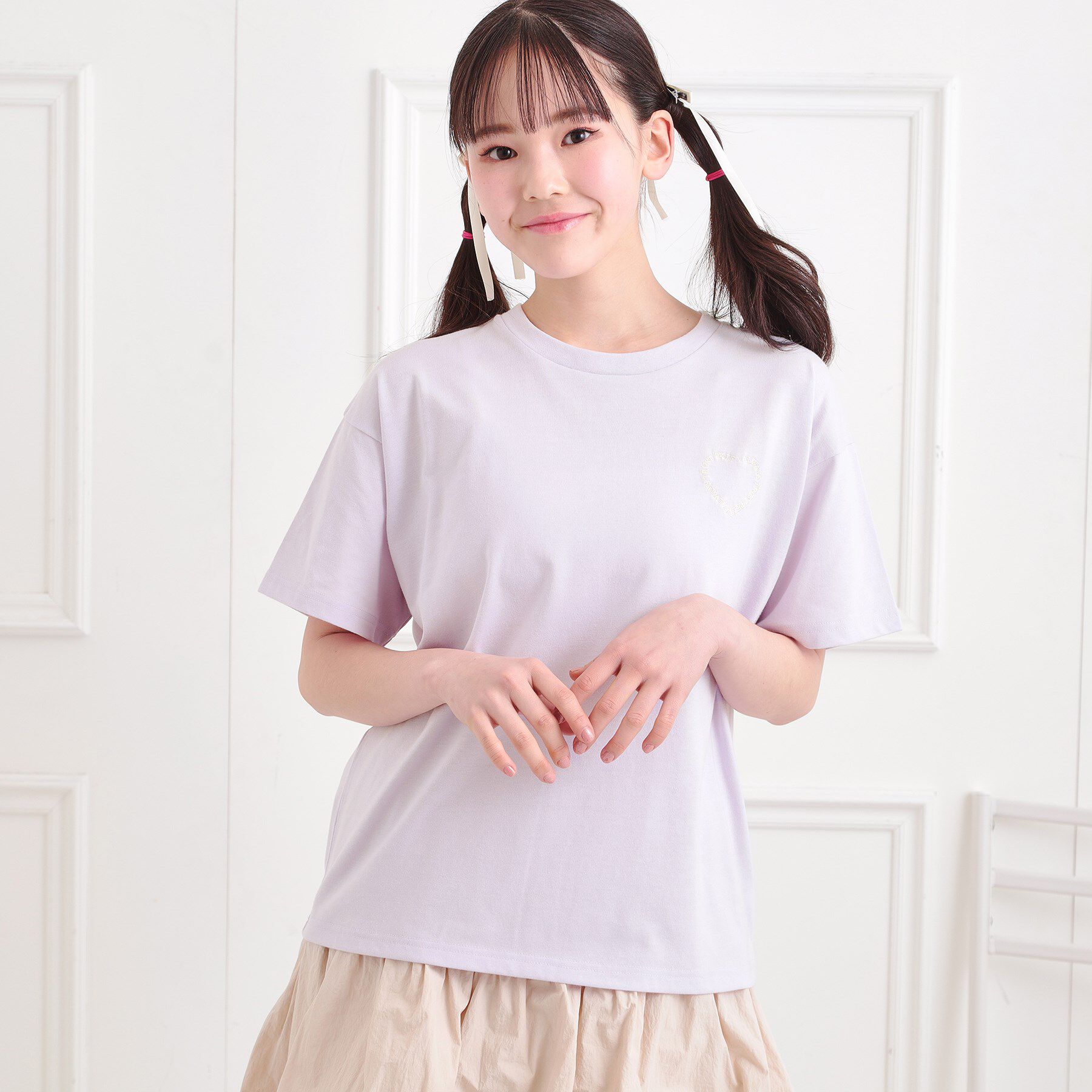 PINK-latte「◆クマちゃん半袖Tシャツ」|Tシャツ・カットソー|パープル(081)