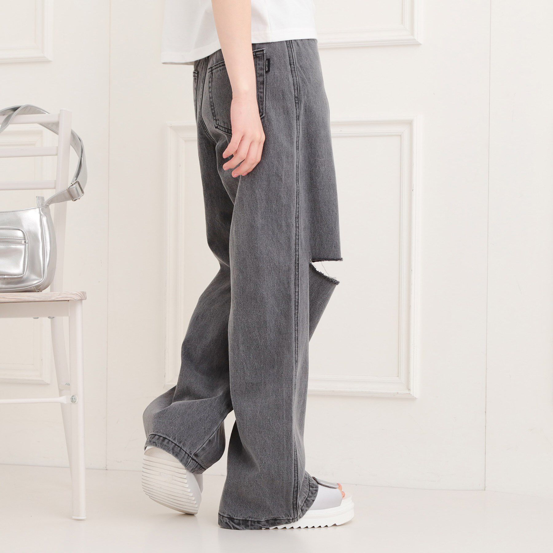 PINK-latte「膝ダメージデニムパンツ」|その他|