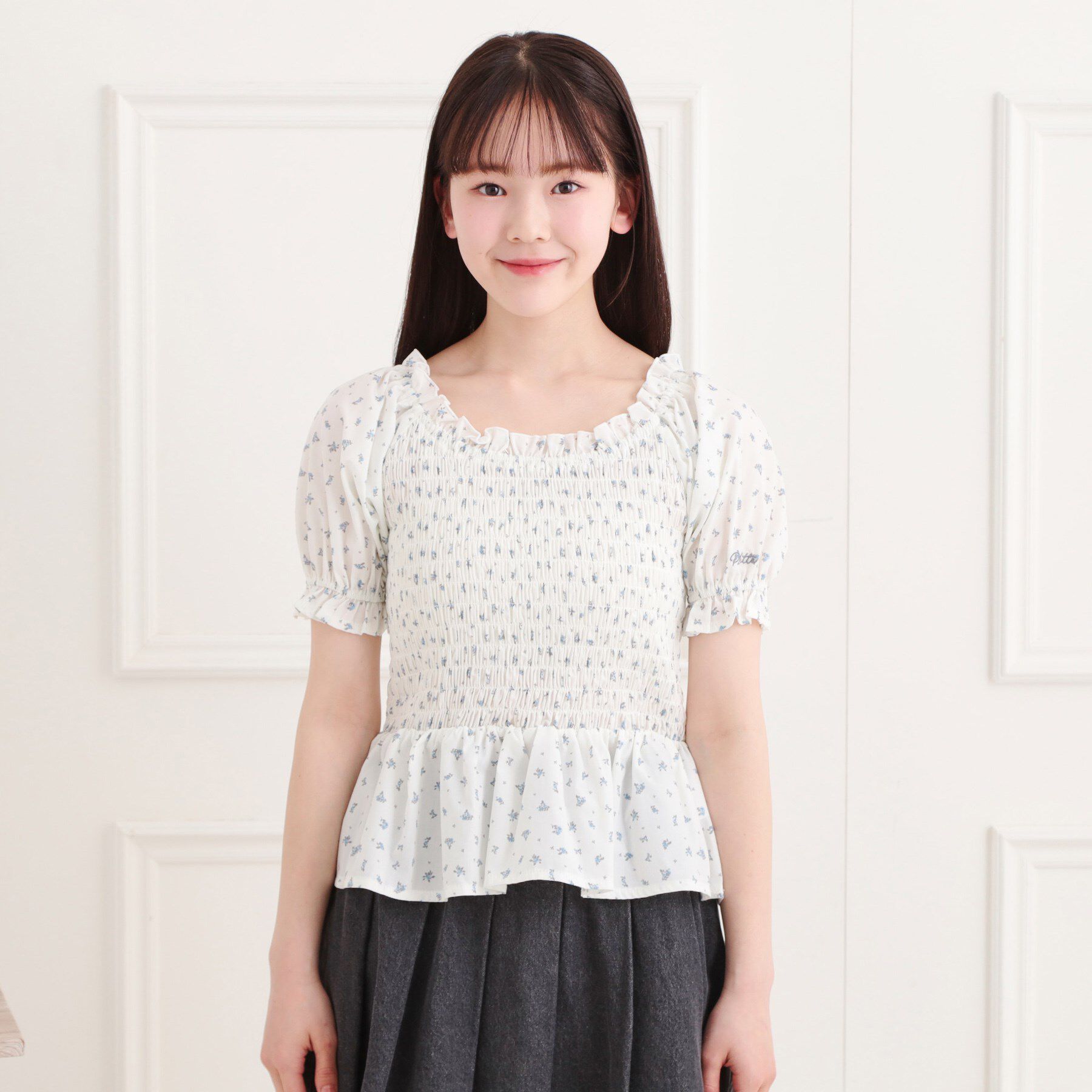 PINK-latte「2WAYシャーリングブラウス」|シャツ・ブラウス|