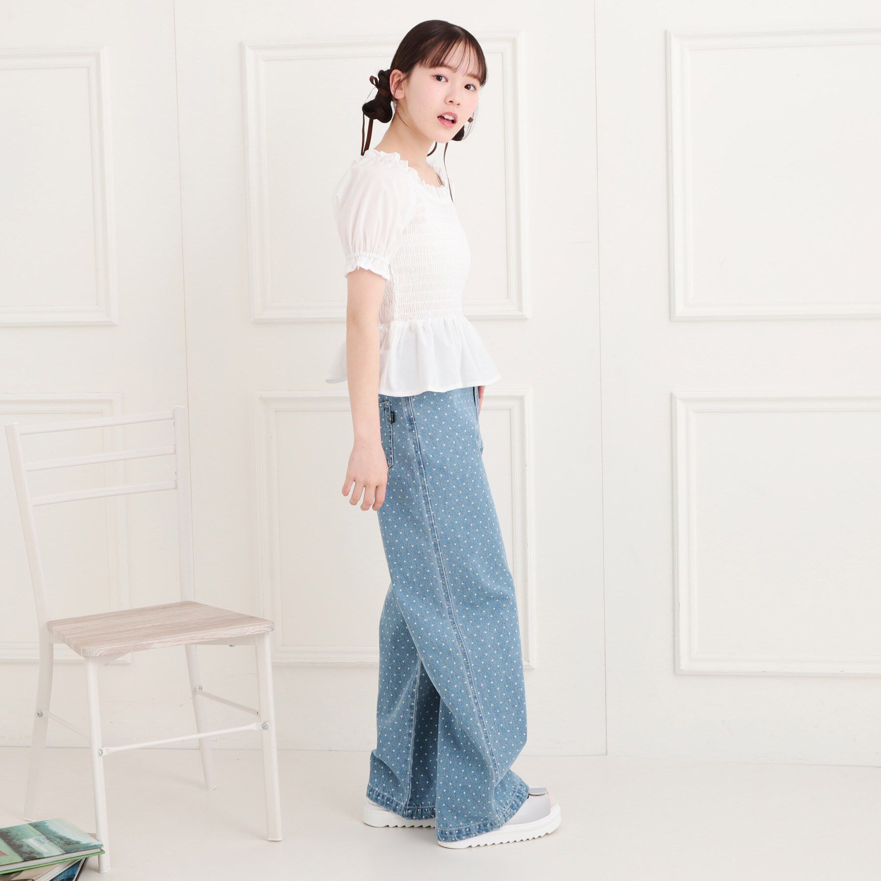 PINK-latte「2WAYシャーリングブラウス」|シャツ・ブラウス|