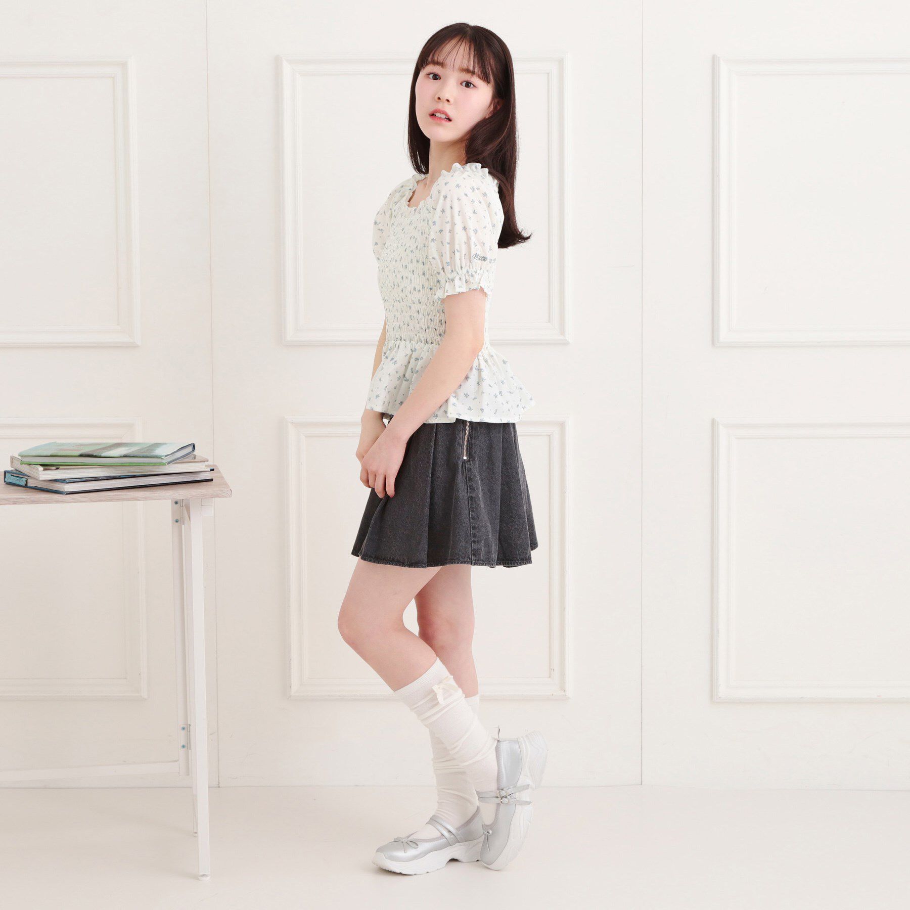 PINK-latte「2WAYシャーリングブラウス」|シャツ・ブラウス|