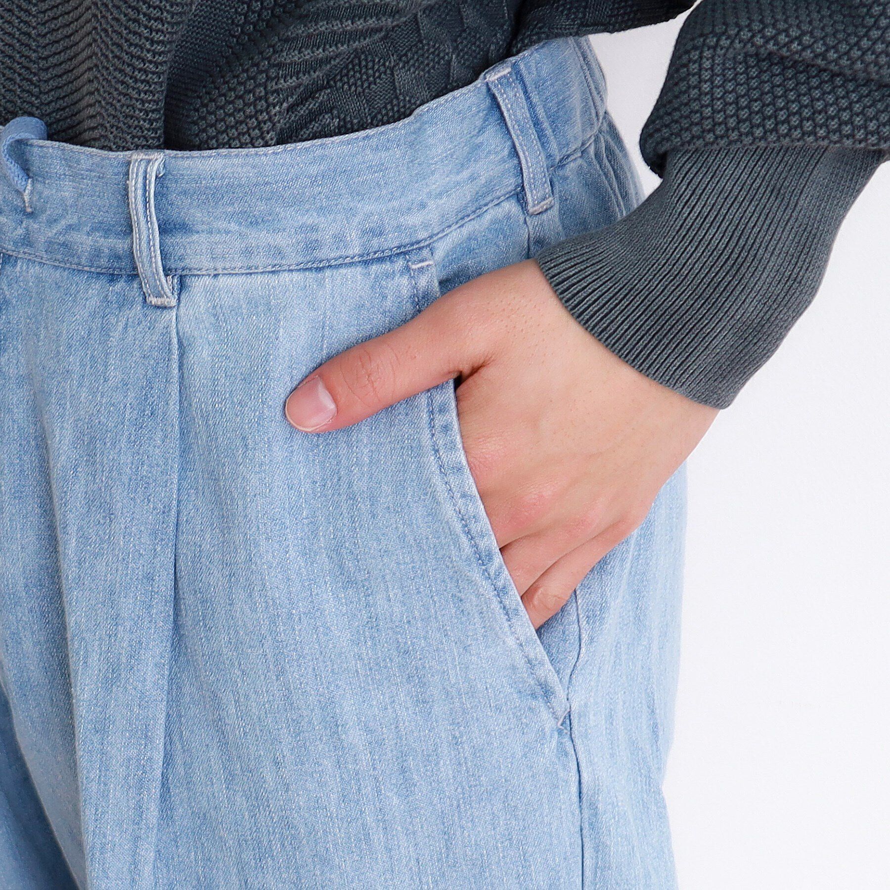 THE SHOP TK「綿麻デニムワイドイージーパンツ　セットアップ可」|その他|