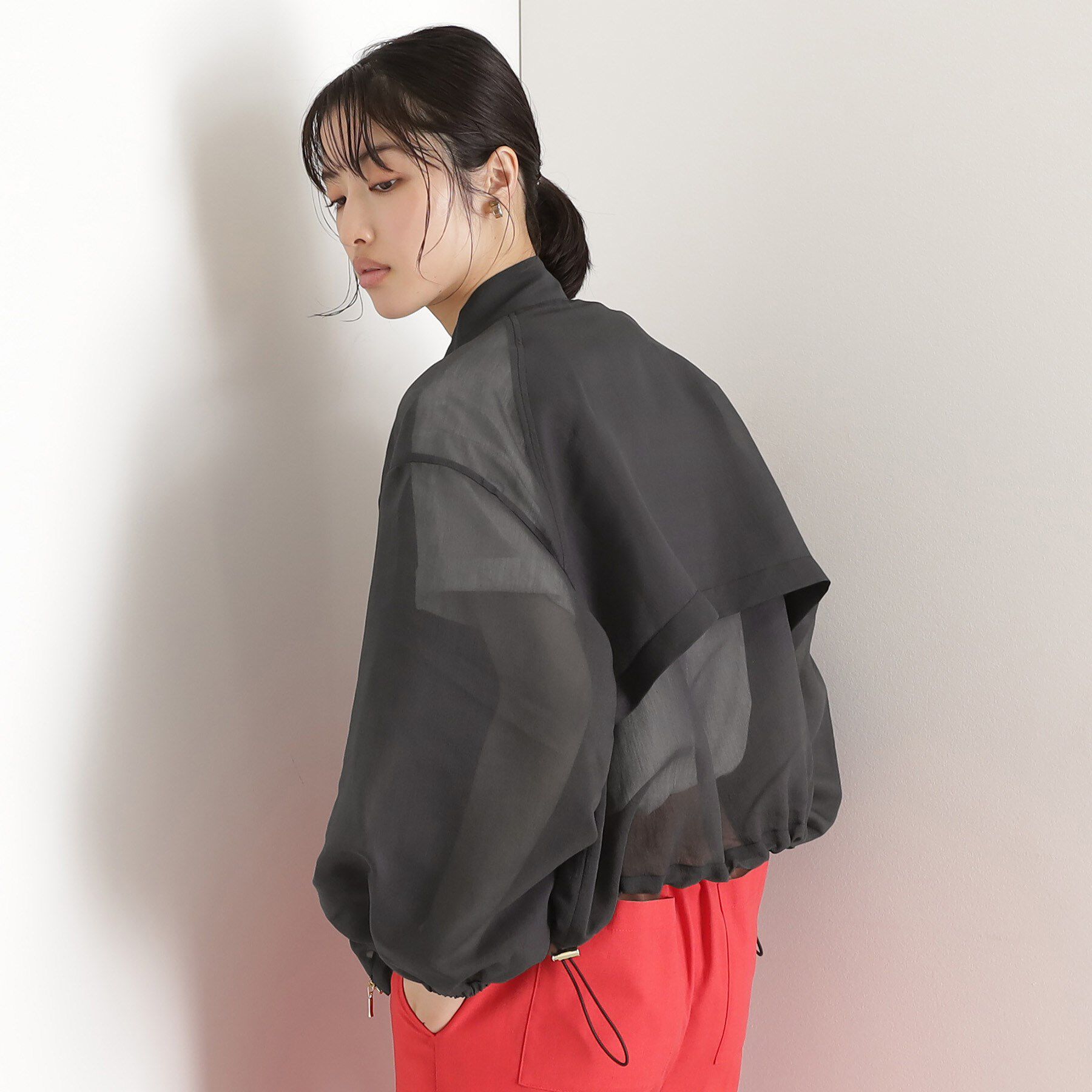 THE SHOP TK「シアースタンドカラーブルゾン【洗える】」|ブルゾン・スタジャン|