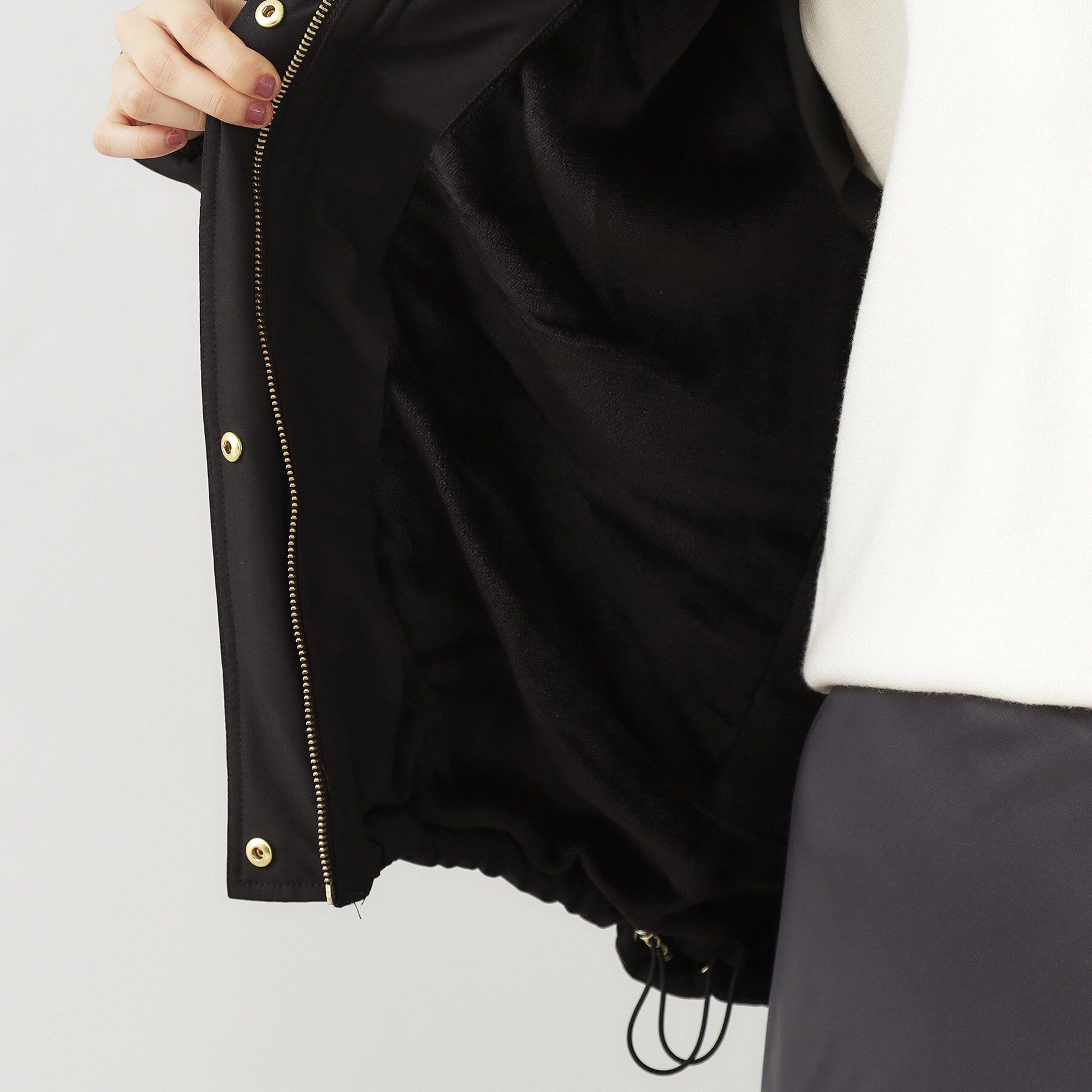 THE SHOP TK「【すっきり見えシルエット】上品ふわもこ中綿ブルゾン」|ダウン|