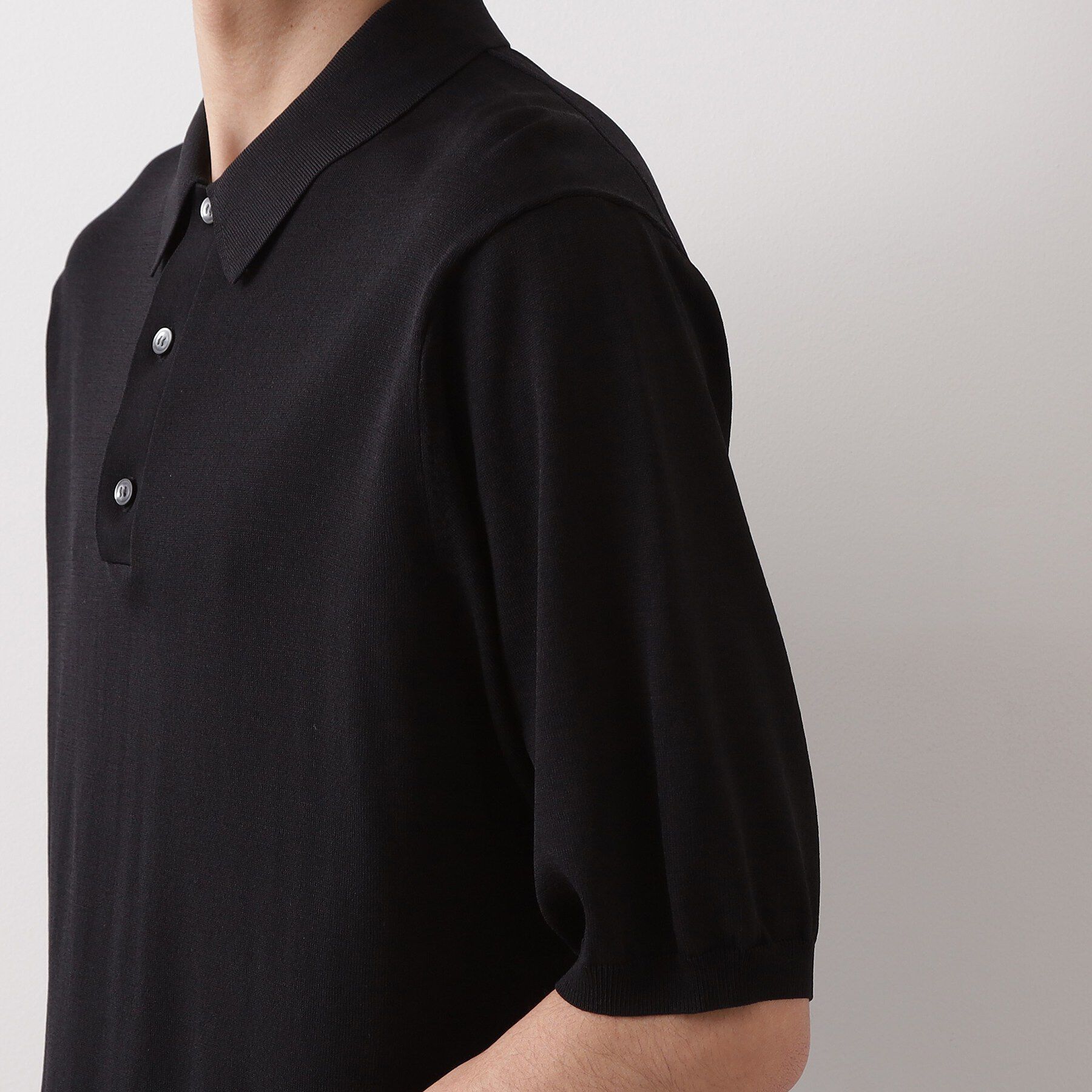 THE SHOP TK「《KURO》半袖ニットポロシャツ 接触冷感」|ポロシャツ|