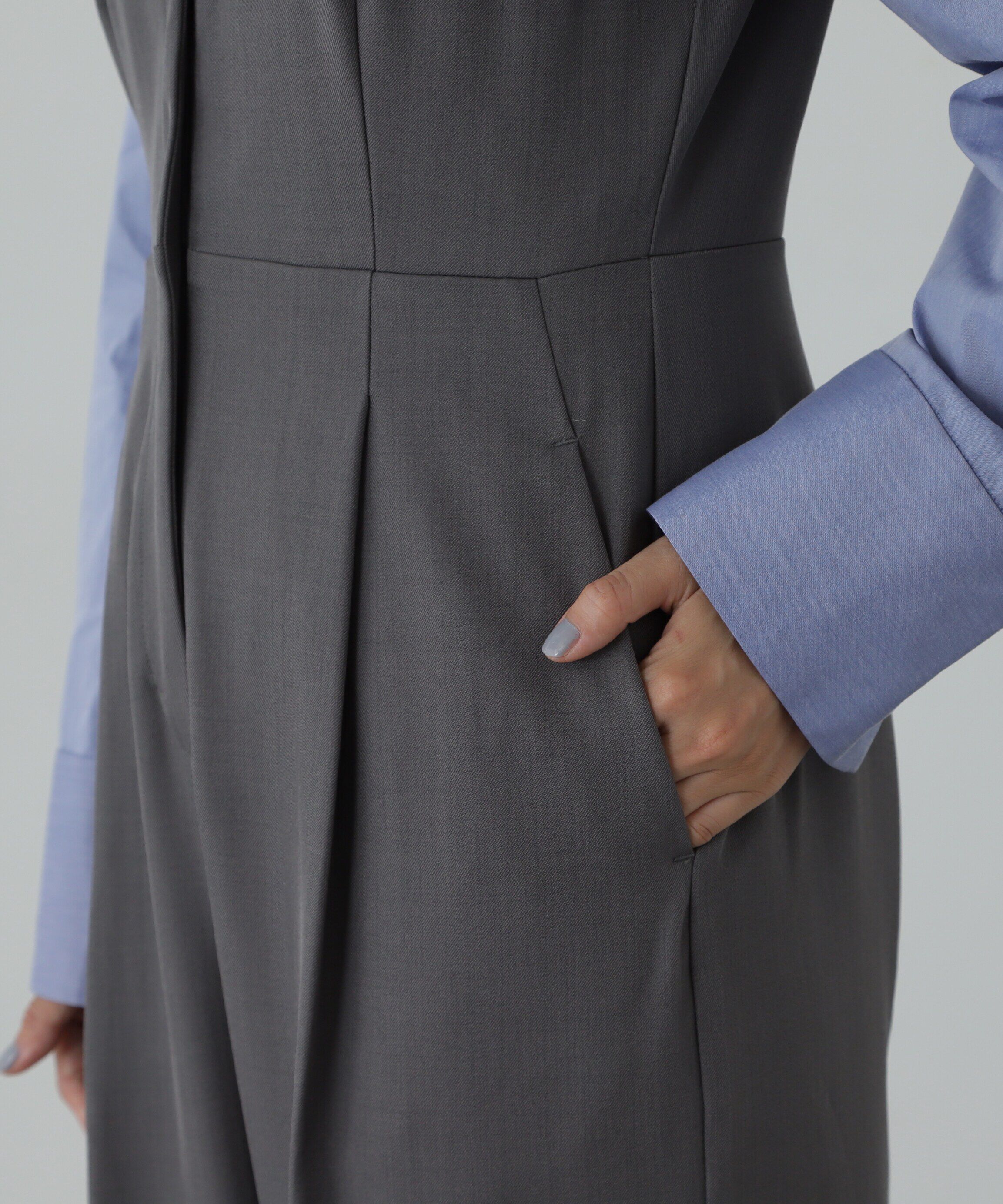  「シャツドッキングテイラードジャンプスーツ《S Size Line》」|ワンピース|