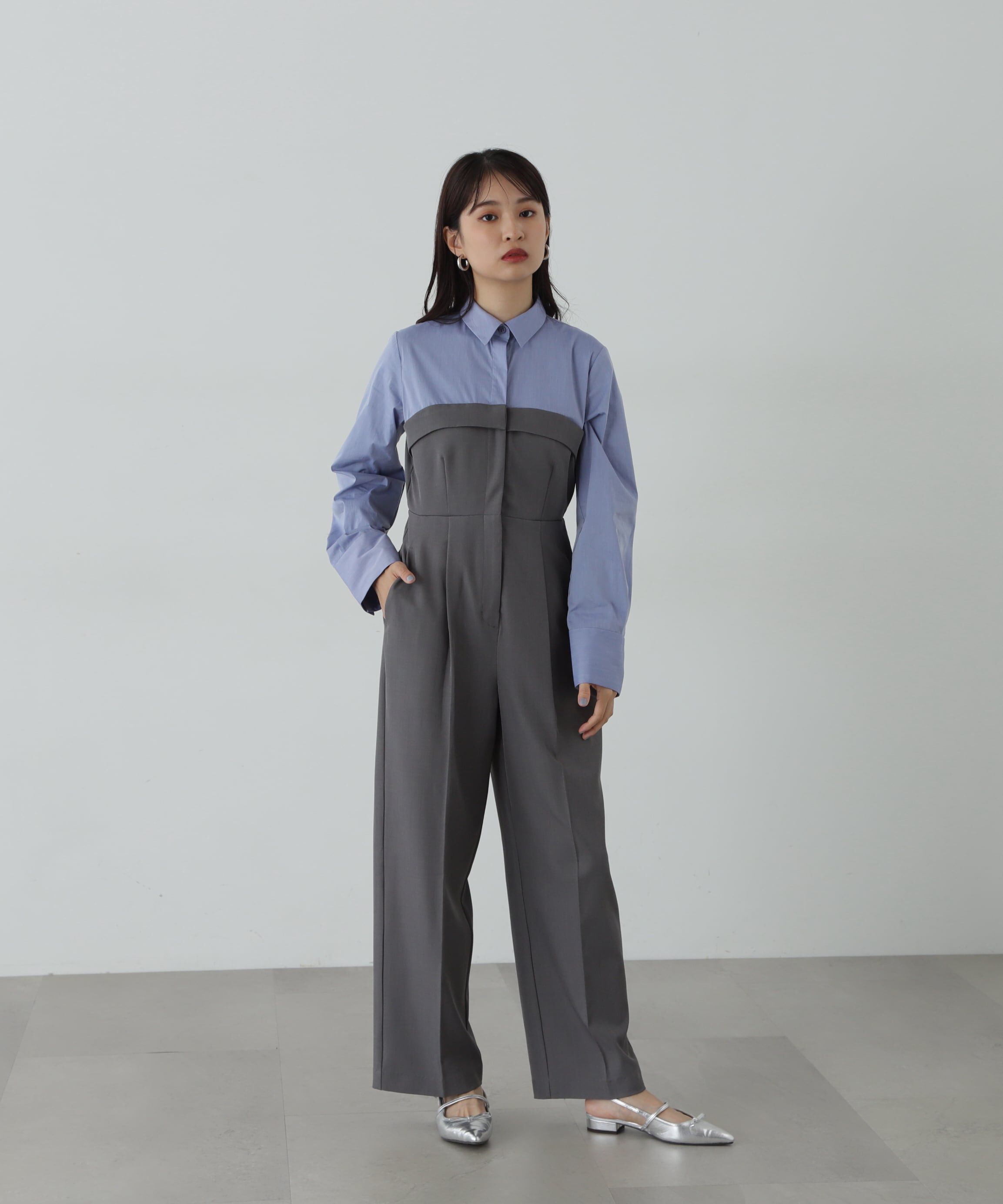  「シャツドッキングテイラードジャンプスーツ《S Size Line》」|ワンピース|