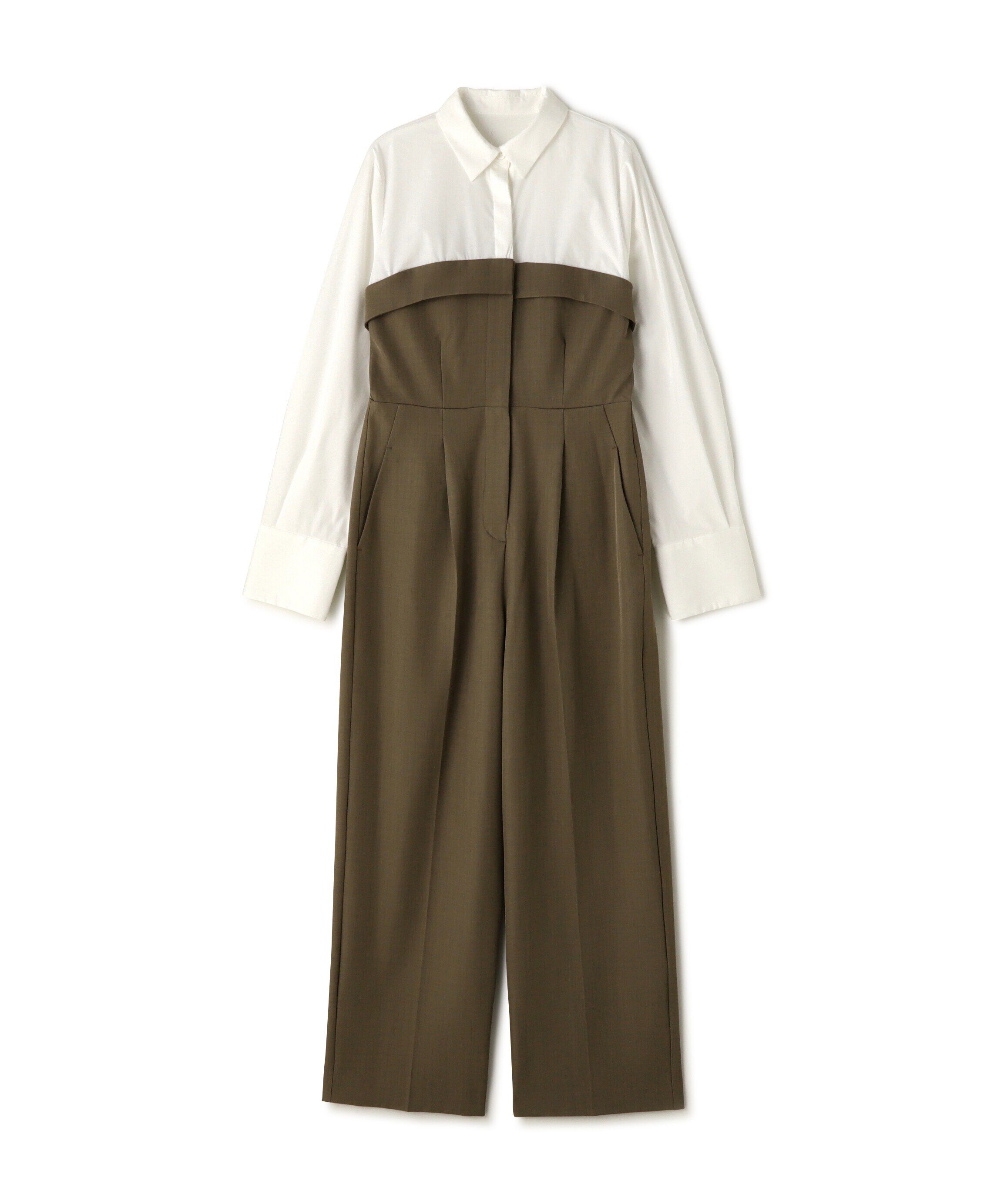  「シャツドッキングテイラードジャンプスーツ《S Size Line》」|ワンピース|