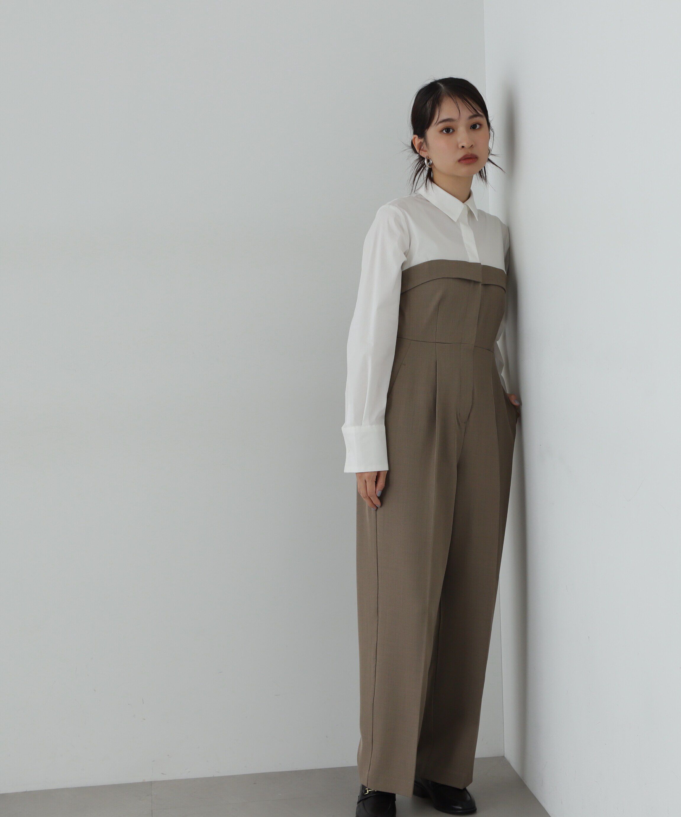  「シャツドッキングテイラードジャンプスーツ《S Size Line》」|ワンピース|