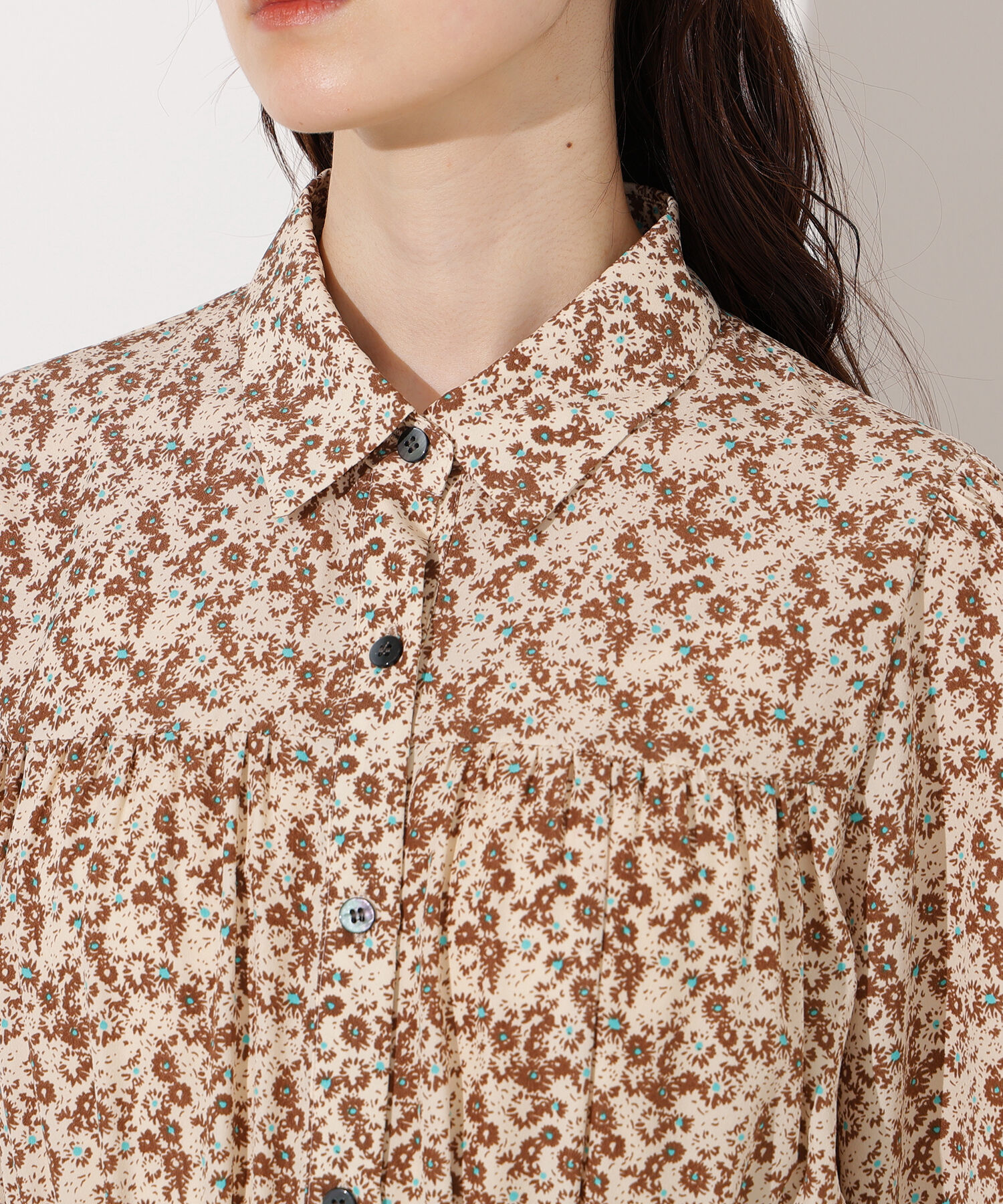  「ヴィンテージフラワーシャツワンピース」|ワンピース|