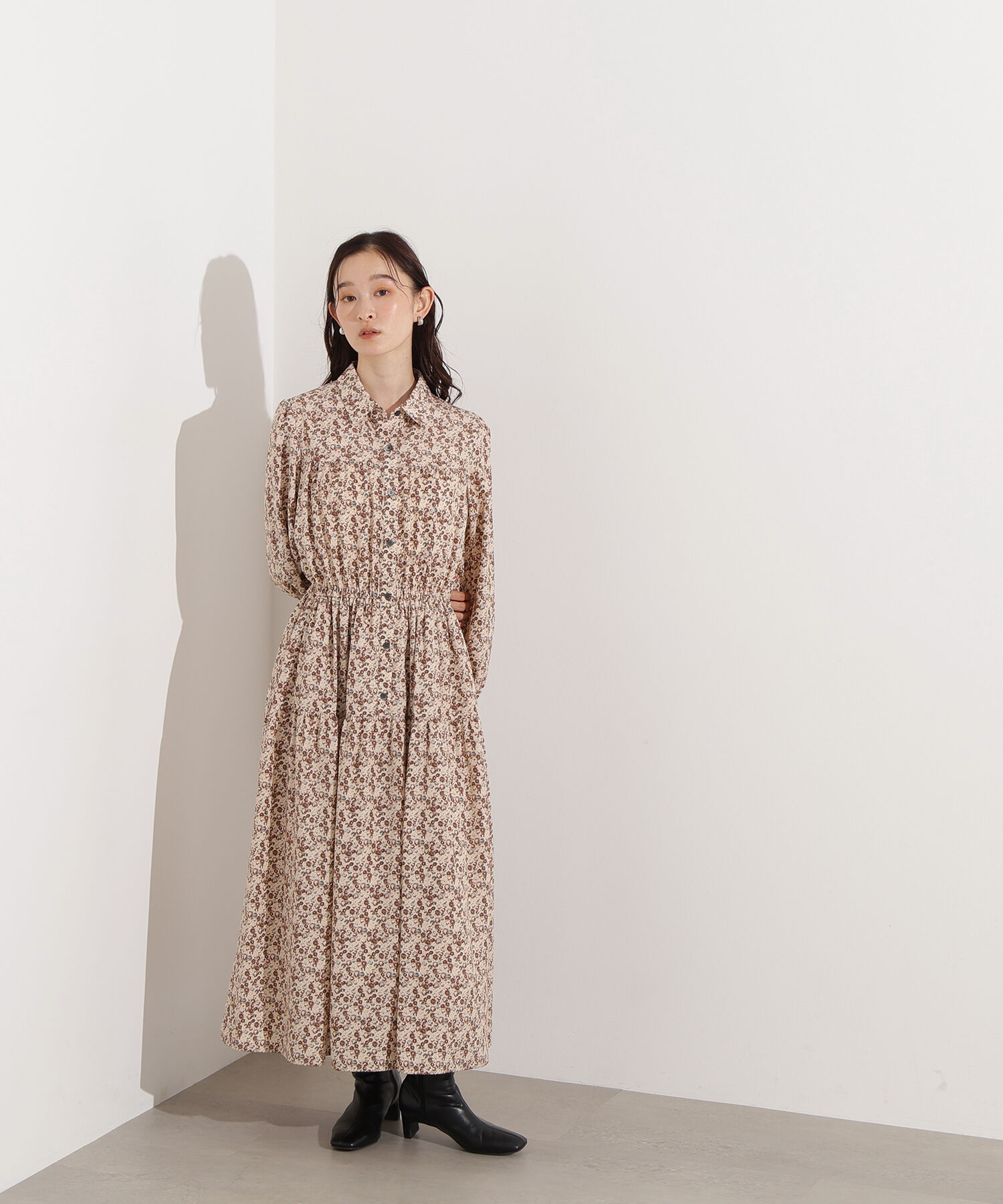  「ヴィンテージフラワーシャツワンピース」|ワンピース|