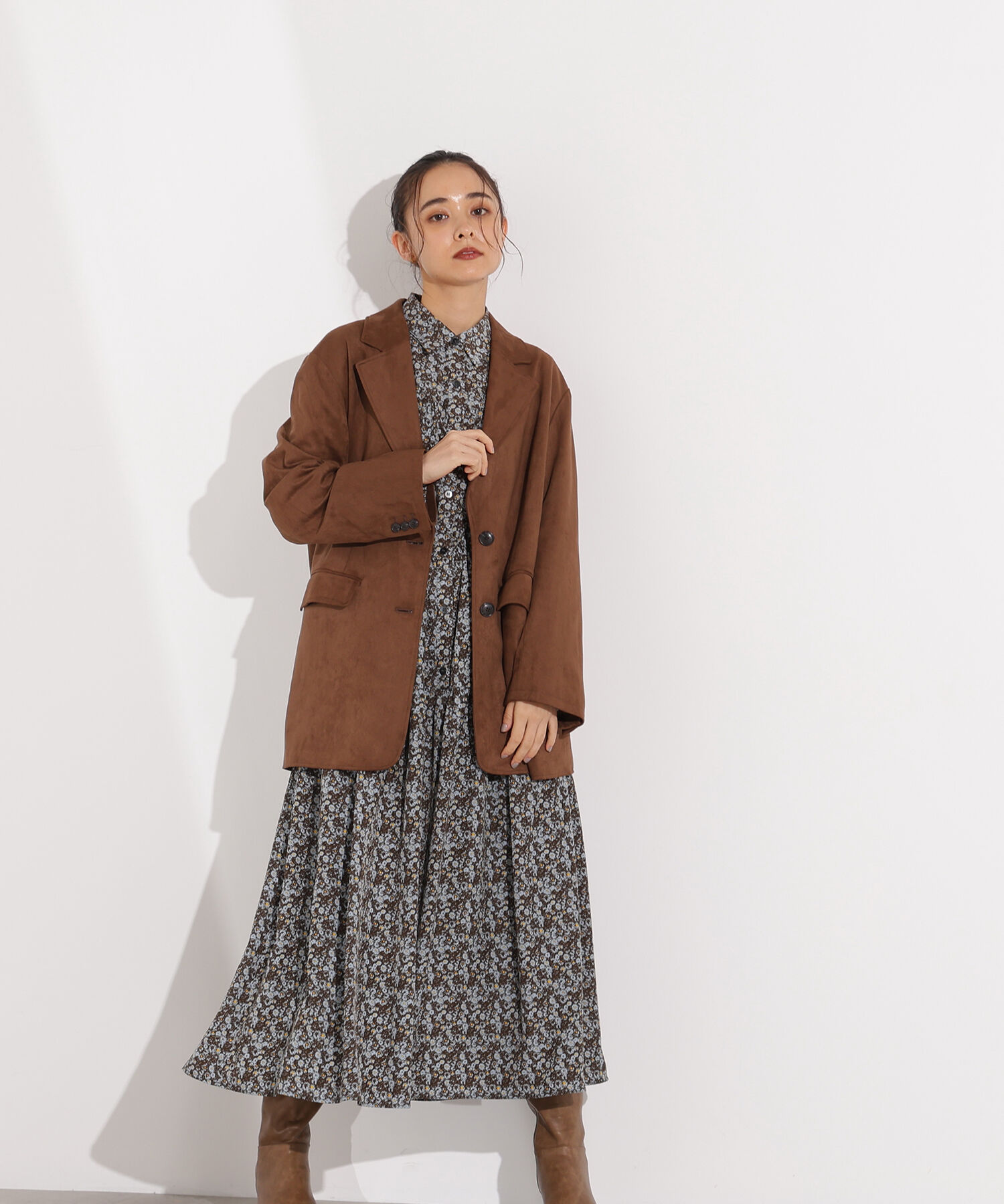  「ヴィンテージフラワーシャツワンピース」|ワンピース|ブラウンベー 2