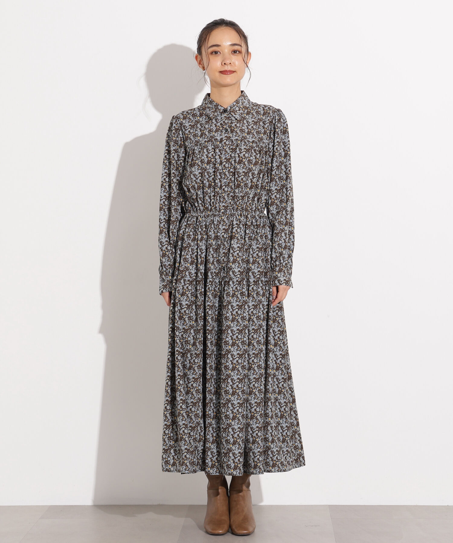  「ヴィンテージフラワーシャツワンピース」|ワンピース|