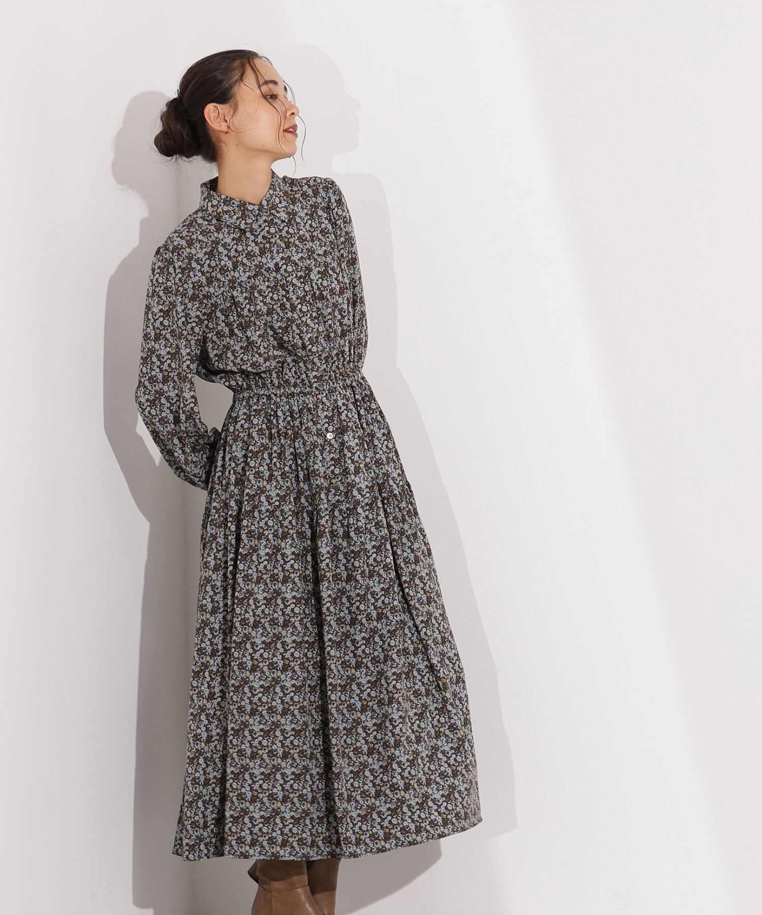  「ヴィンテージフラワーシャツワンピース」|ワンピース|