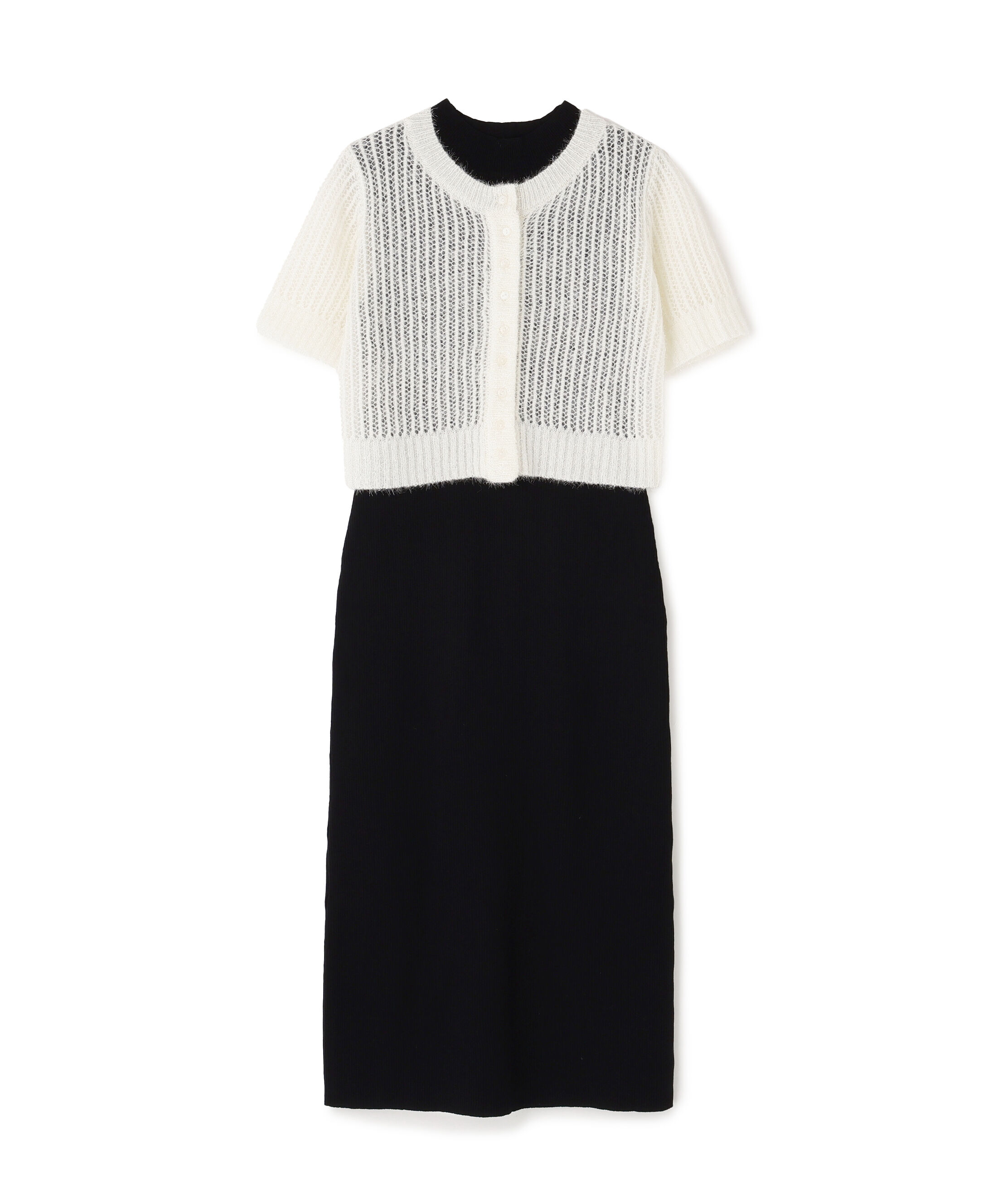  「フィルムラメカーデセットニットワンピース」|ワンピース|