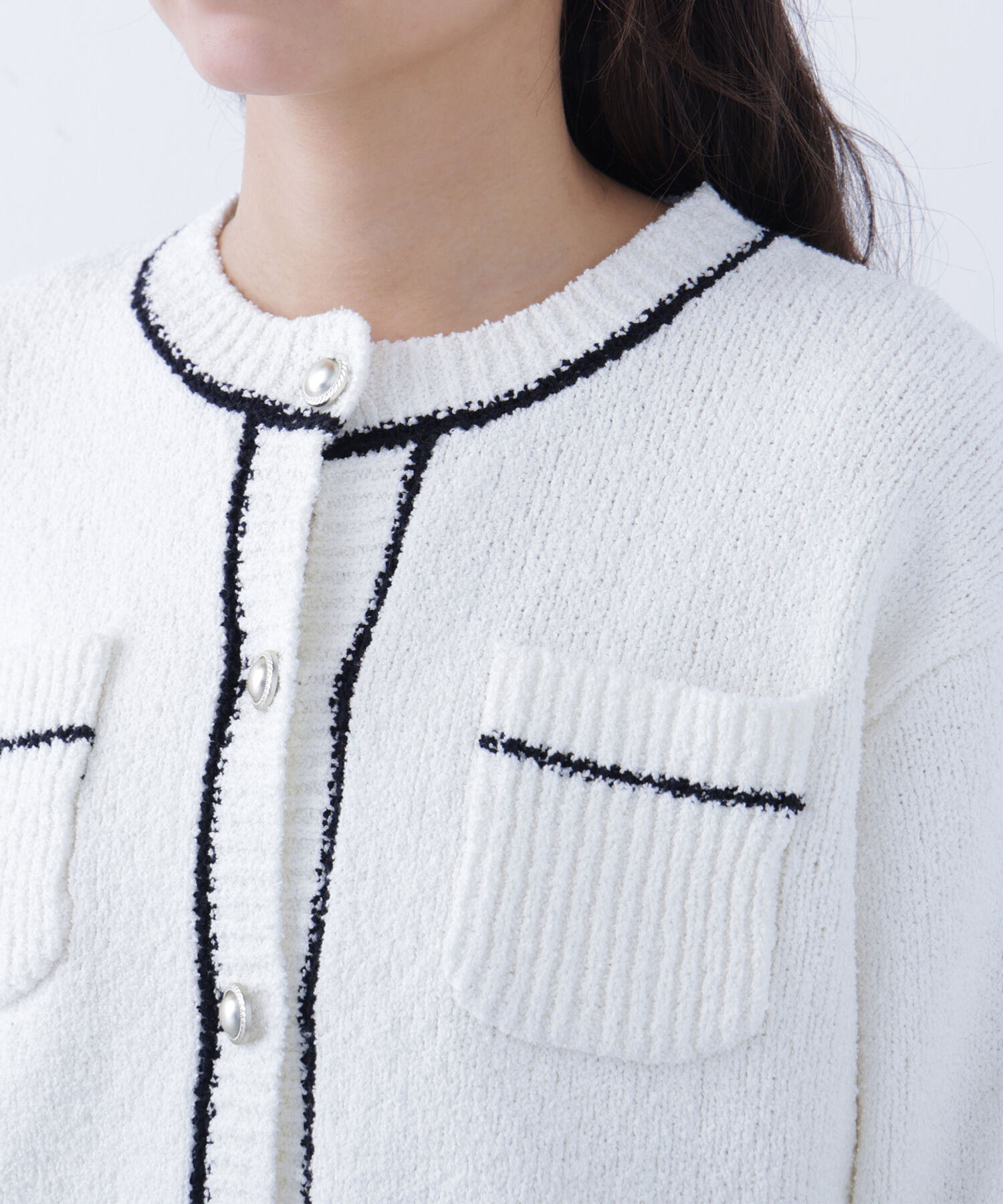  「〈N.〉バイカラーラインポケットカーディガン」|ニット・セーター|